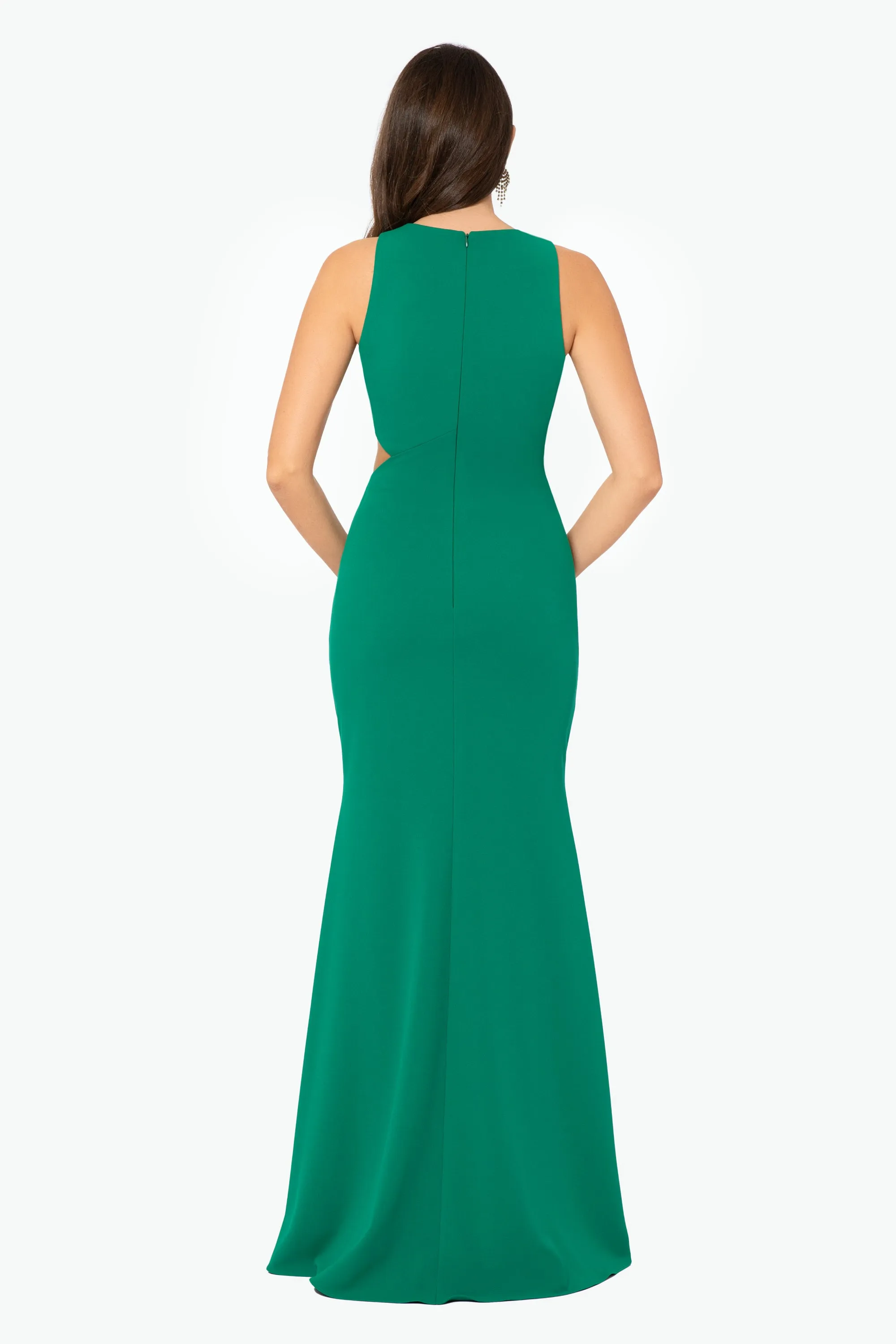 "Ariana" Long Scuba Crepe Cut Out Dress sold by Betsy & Adam product image thumbnail 2
