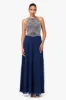 Petite "Becca" Long Beaded Top Chiffon Dress sold by Betsy & Adam