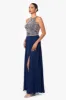 Petite "Becca" Long Beaded Top Chiffon Dress sold by Betsy & Adam