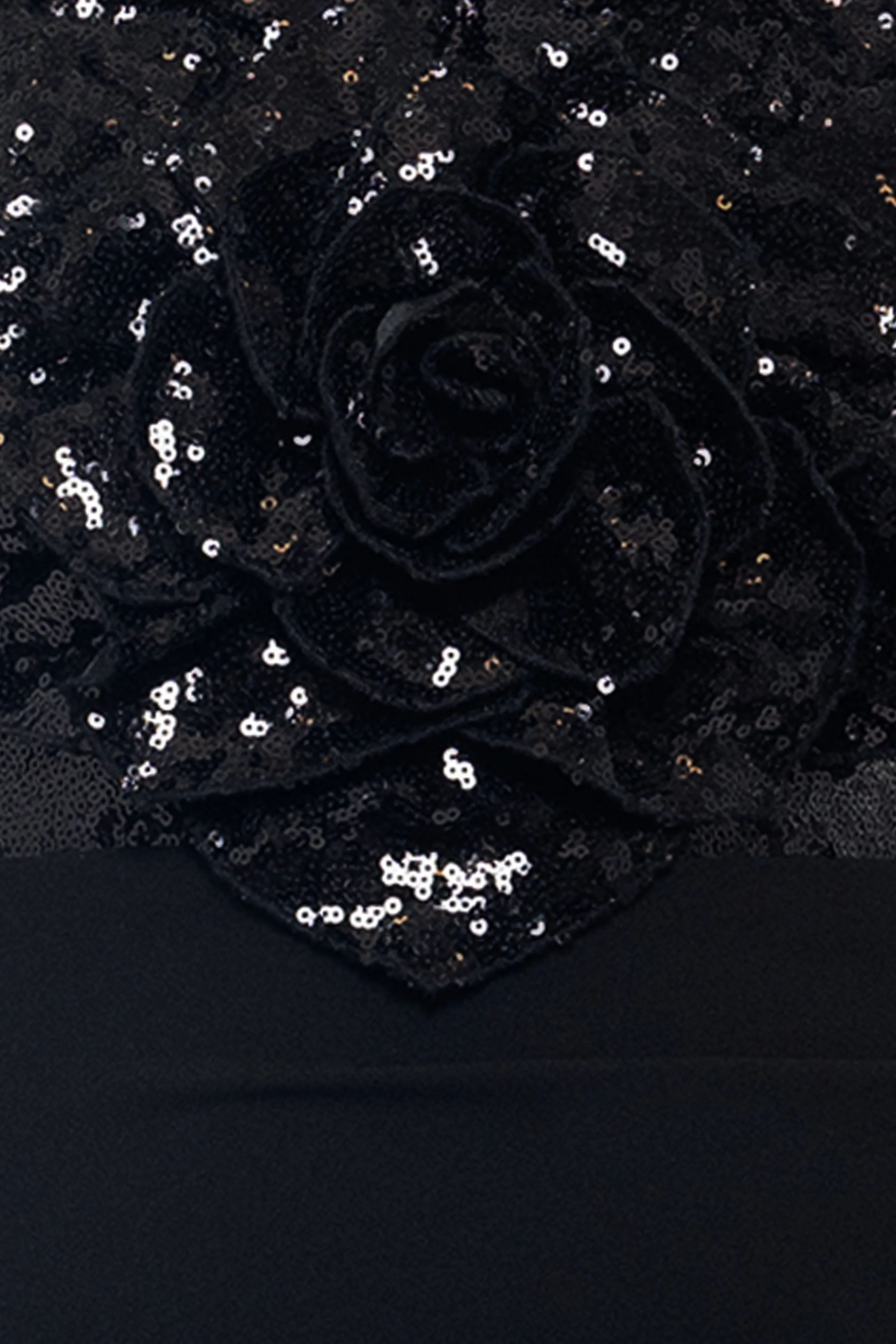 "Gabriela" Long Sleeve Mesh and Sequin Top and Floor Length Scuba Crepe Skirt Dress sold by Betsy & Adam product image thumbnail 5