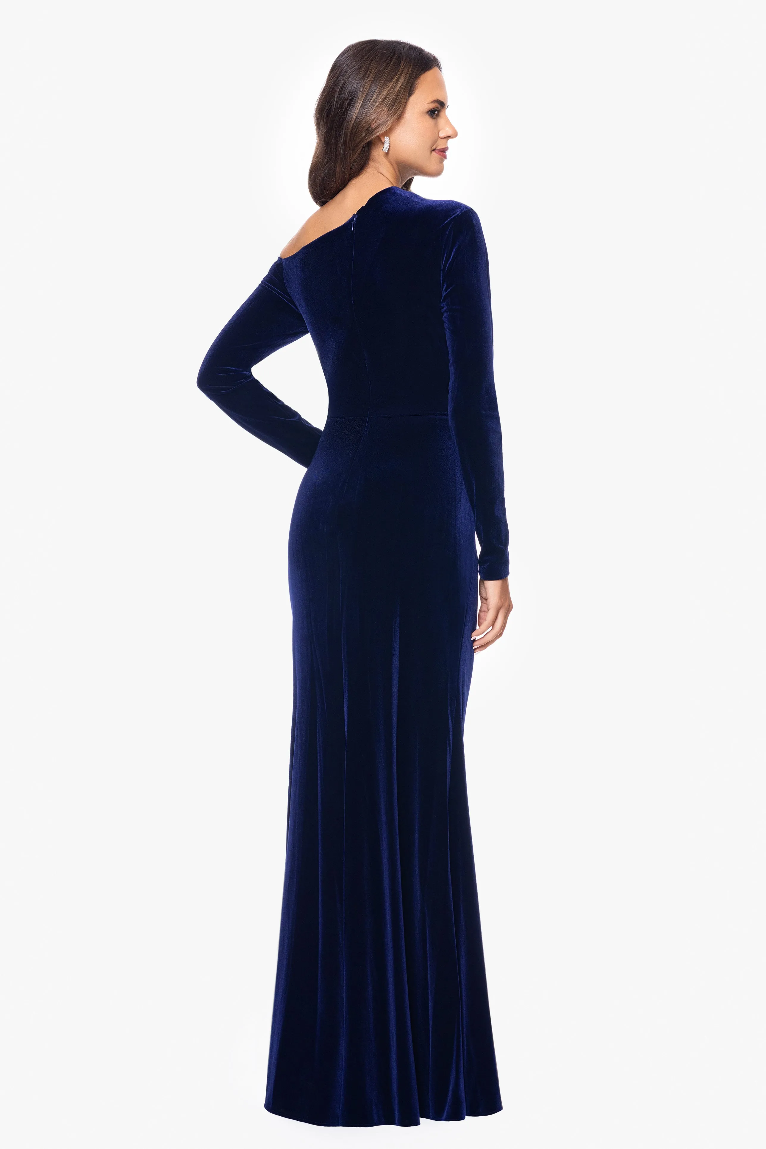 "Annette" Long Velvet Drop Shoulder Long Sleeve Dress sold by Betsy & Adam product image thumbnail 2