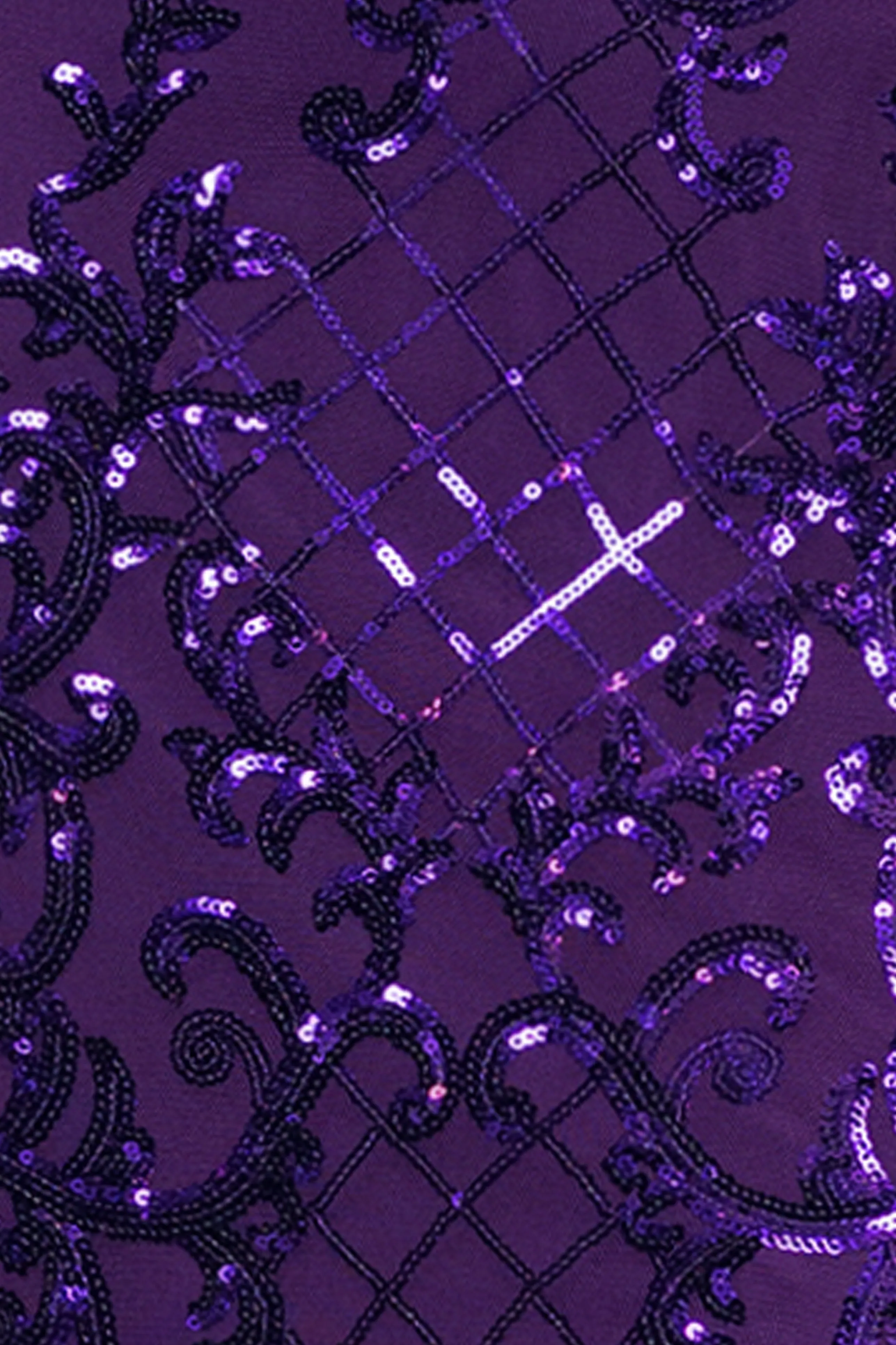 "Eve" Long Sequin Placement Lace Up Back Dress sold by Betsy & Adam product image thumbnail 5