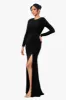 "Brittany" Long Jersey Knit Long Sleeve Rouched Dress sold by Betsy & Adam