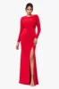 "Brittany" Long Jersey Knit Long Sleeve Rouched Dress sold by Betsy & Adam
