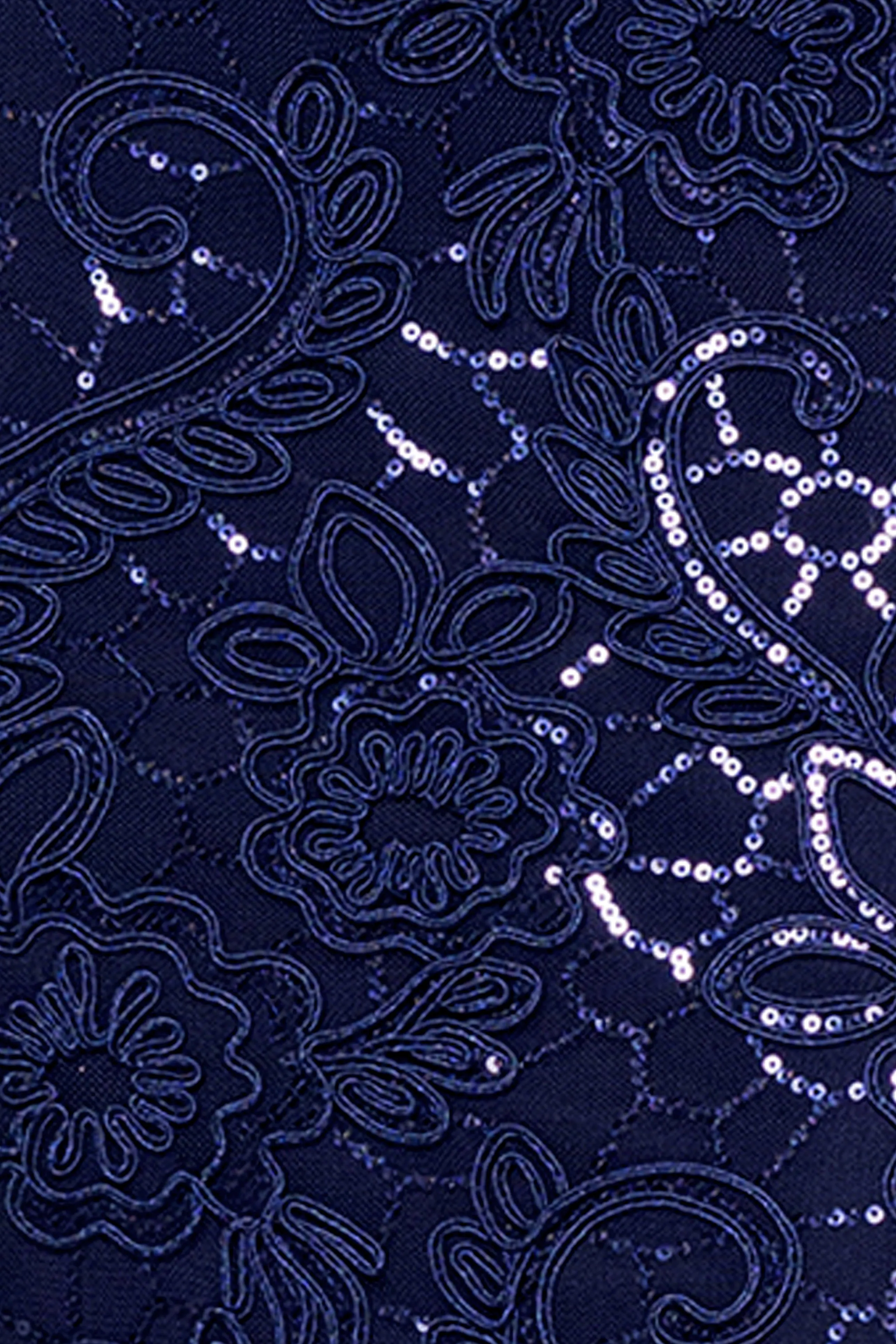 "Cecelia" Long Sleeve Sequin Soutache Lace Floor Length Dress sold by Betsy & Adam product image thumbnail 5