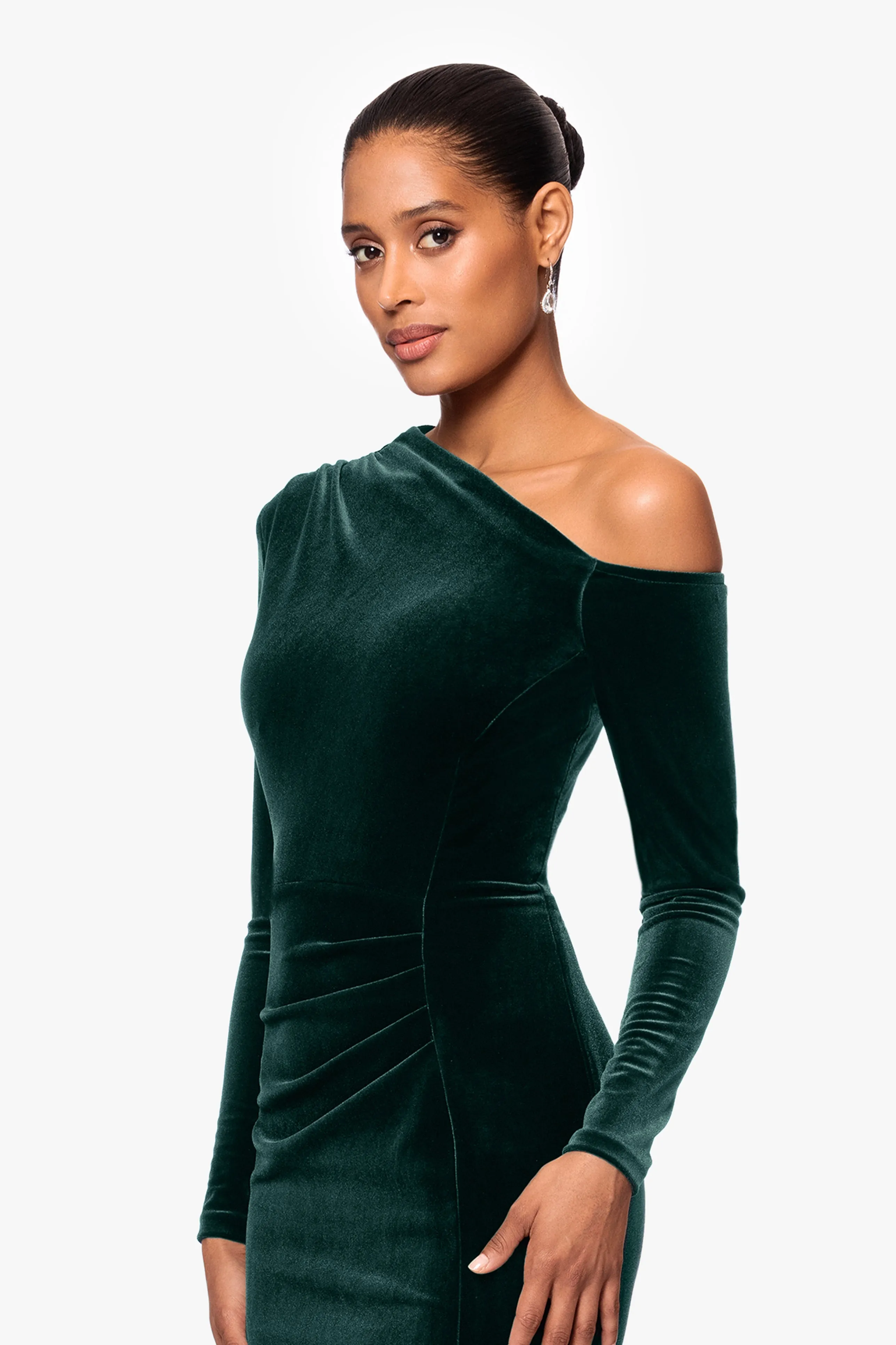 "Annette" Long Velvet Drop Shoulder Long Sleeve Dress sold by Betsy & Adam product image thumbnail 4