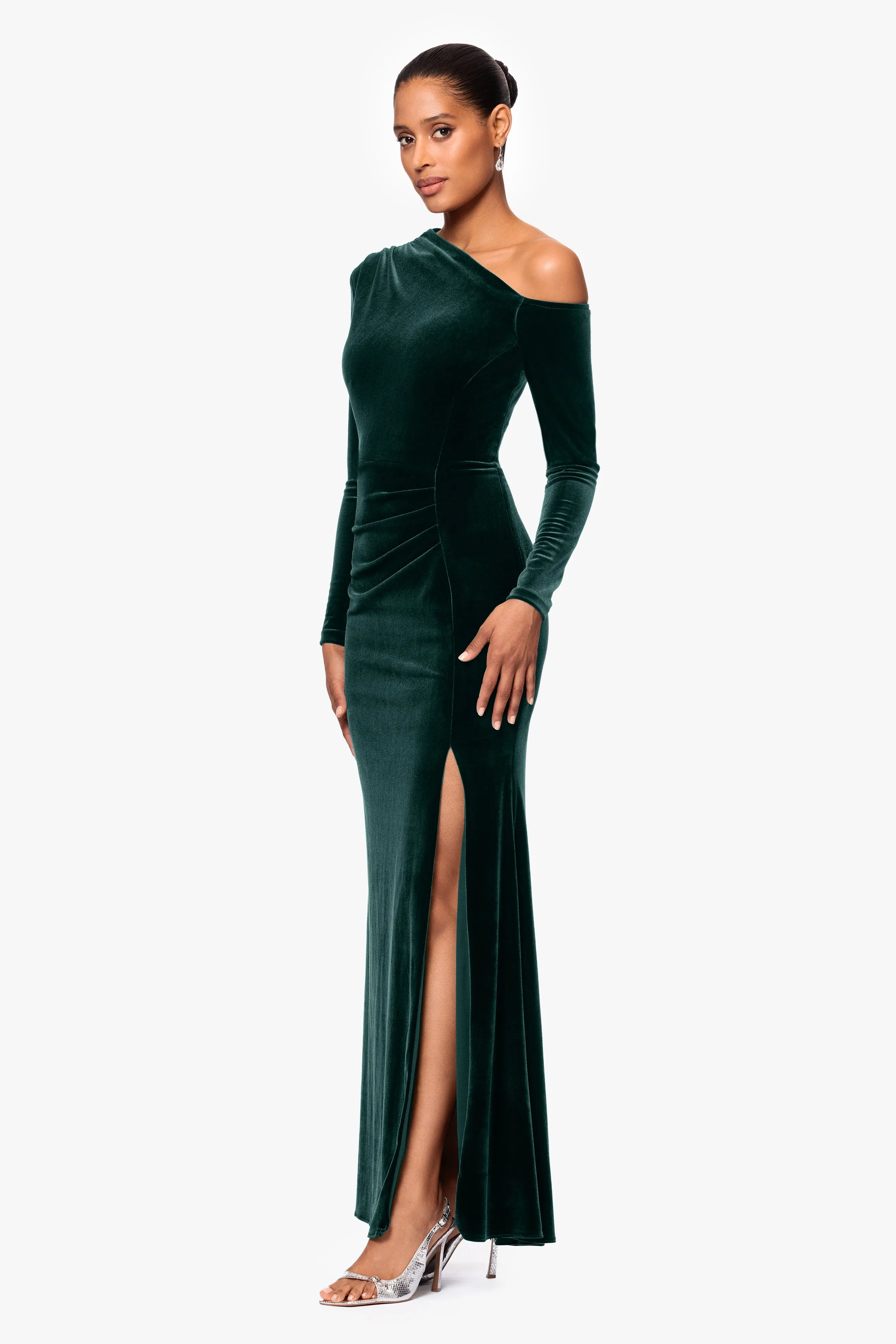 "Annette" Long Velvet Drop Shoulder Long Sleeve Dress sold by Betsy & Adam product image thumbnail 3