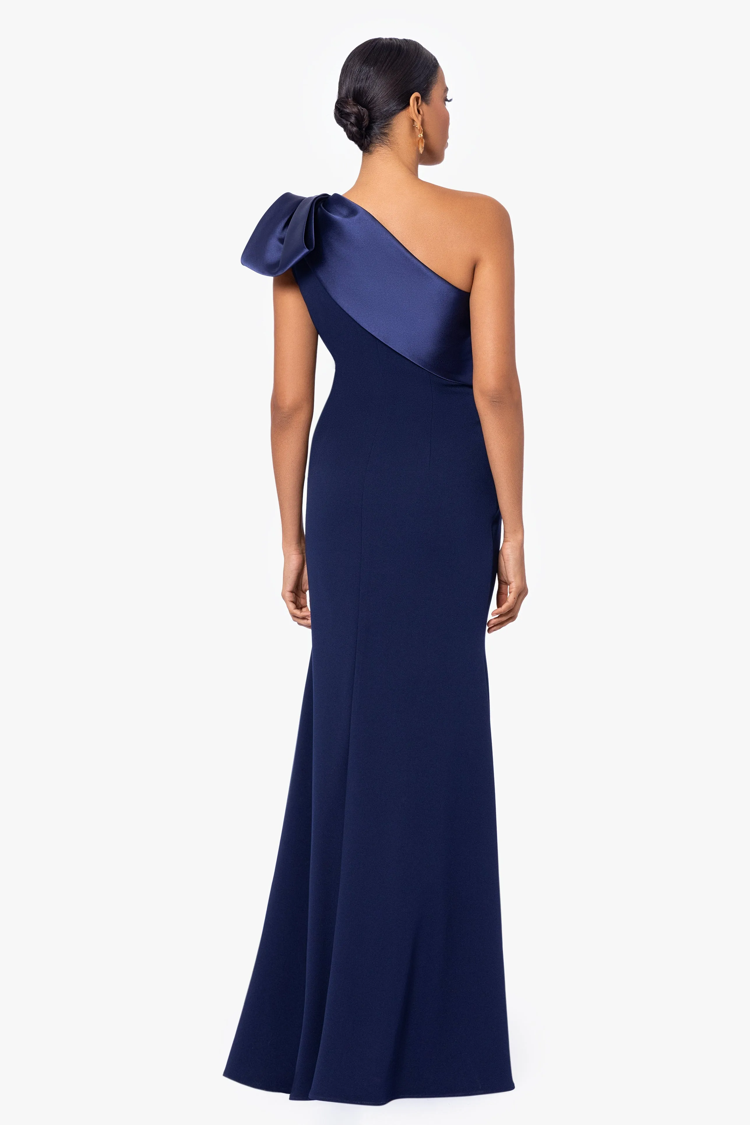 "Carmela" Long Scuba Crepe Dress with Satin Bow sold by Betsy & Adam product image thumbnail 3