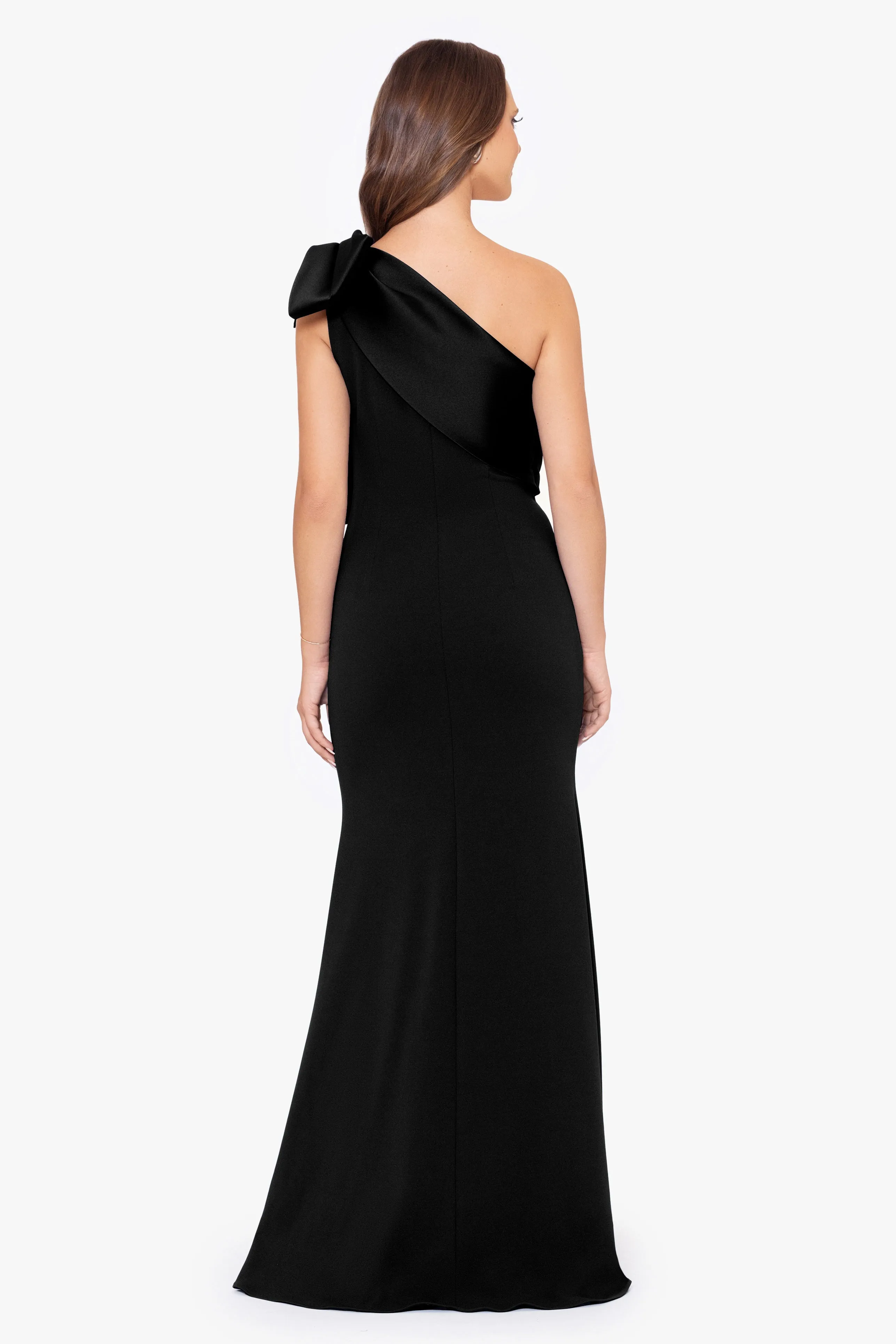 "Carmela" Long Scuba Crepe Dress with Satin Bow sold by Betsy & Adam product image thumbnail 3