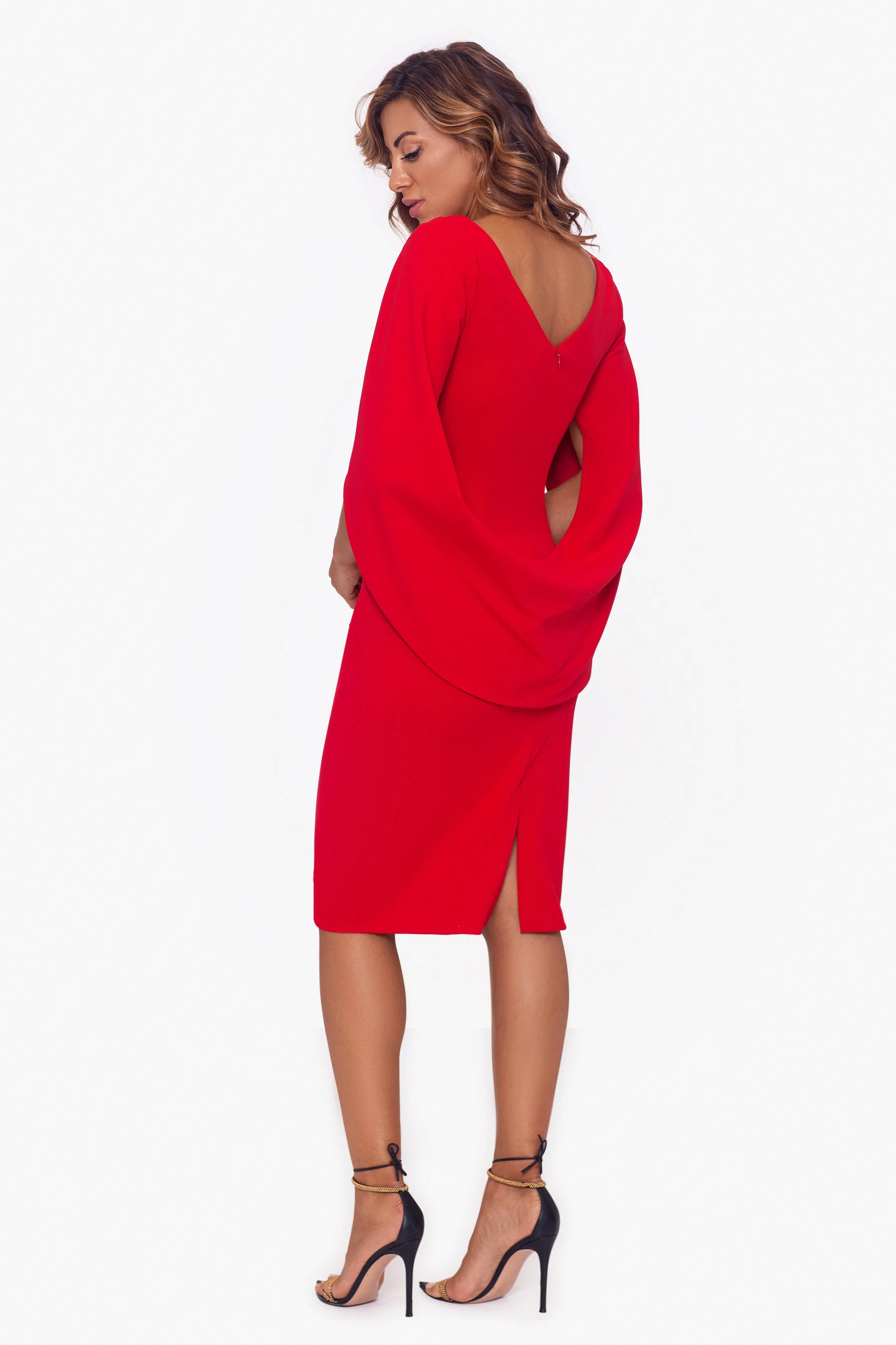 Petite "Jordan" Short Scuba Crape Draped Back Dress sold by Betsy & Adam product image thumbnail 2