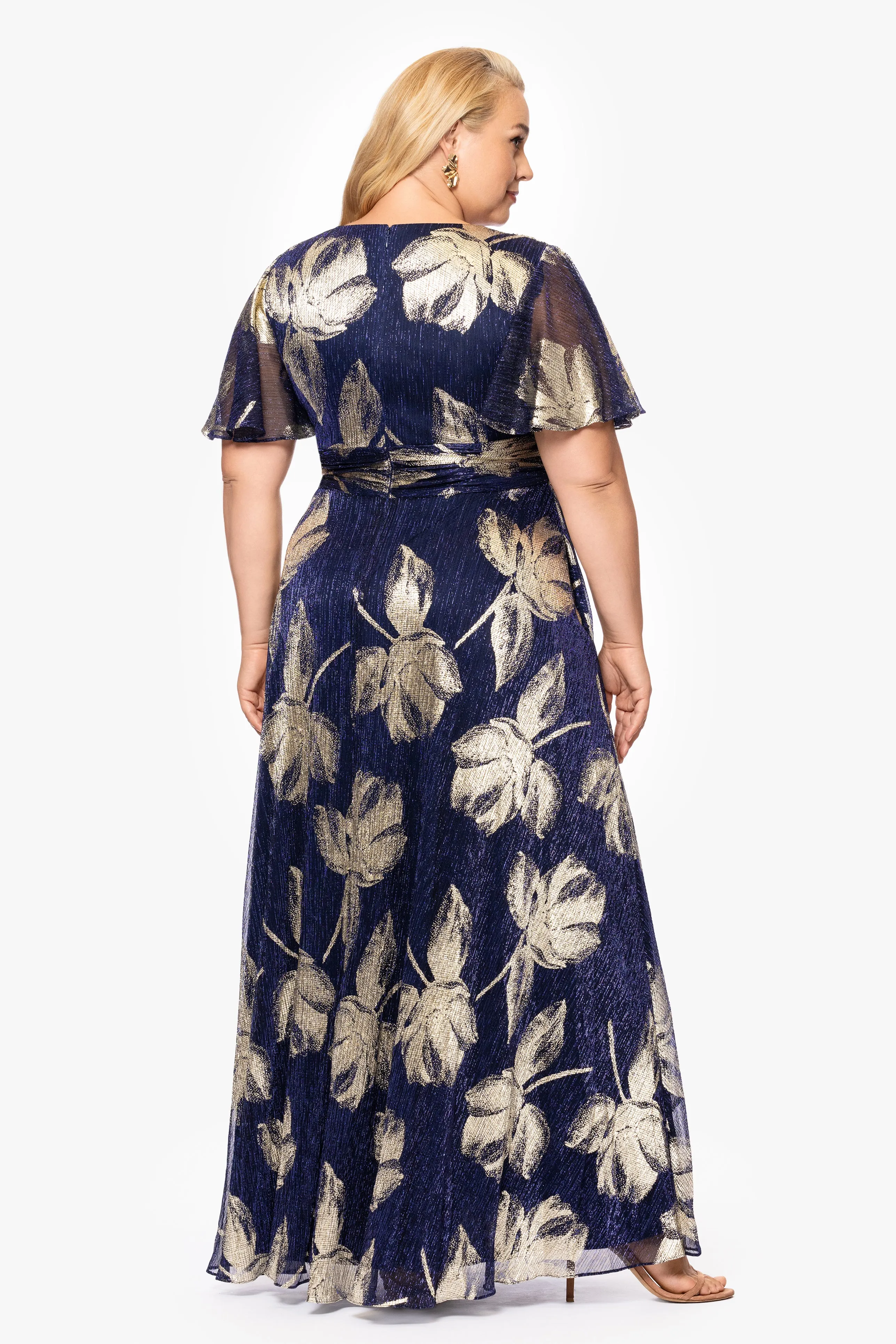 Plus "Chloe" Long Short Sleeve Print Dress sold by Betsy & Adam product image thumbnail 3