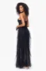 "Angelina" Long Strapless Mesh Floor Length Ruffle Dress sold by Betsy & Adam