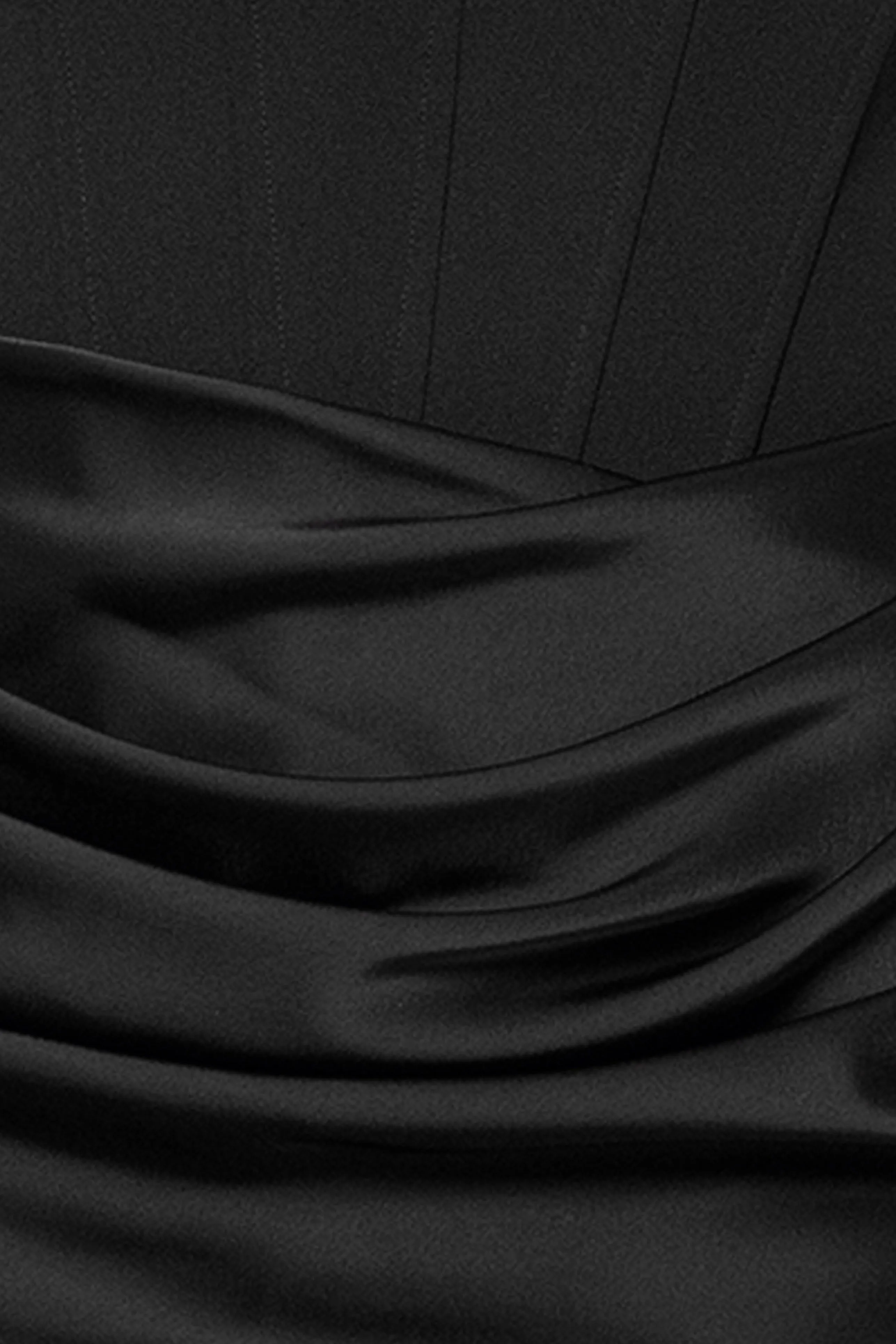 "Debra" Long Strapless Scuba Crepe and Satin Gown sold by Betsy & Adam product image thumbnail 5