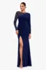 "Rhea" Long Jersey Knit Long Sleeve Beaded Floor Length Dress sold by Betsy & Adam