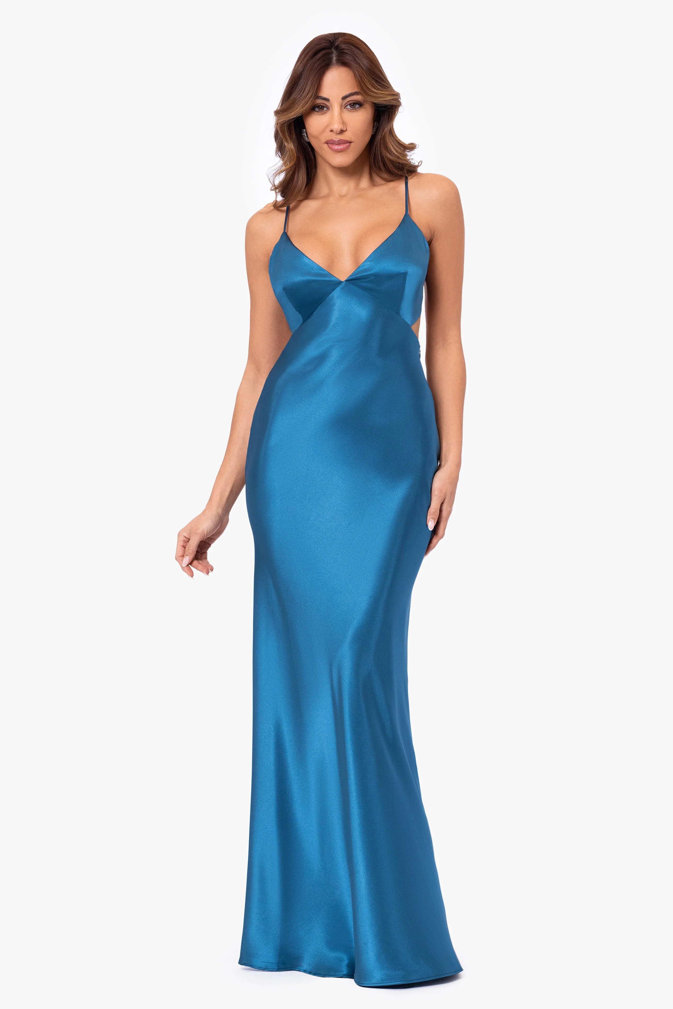 Petite "Grace" Long Spaghetti Strap Tieback Dress sold by Betsy & Adam product image thumbnail 5