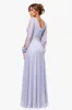 "Cheryl" Long Sleeve V Neck Metallic Knit Floor Length Dress sold by Betsy & Adam