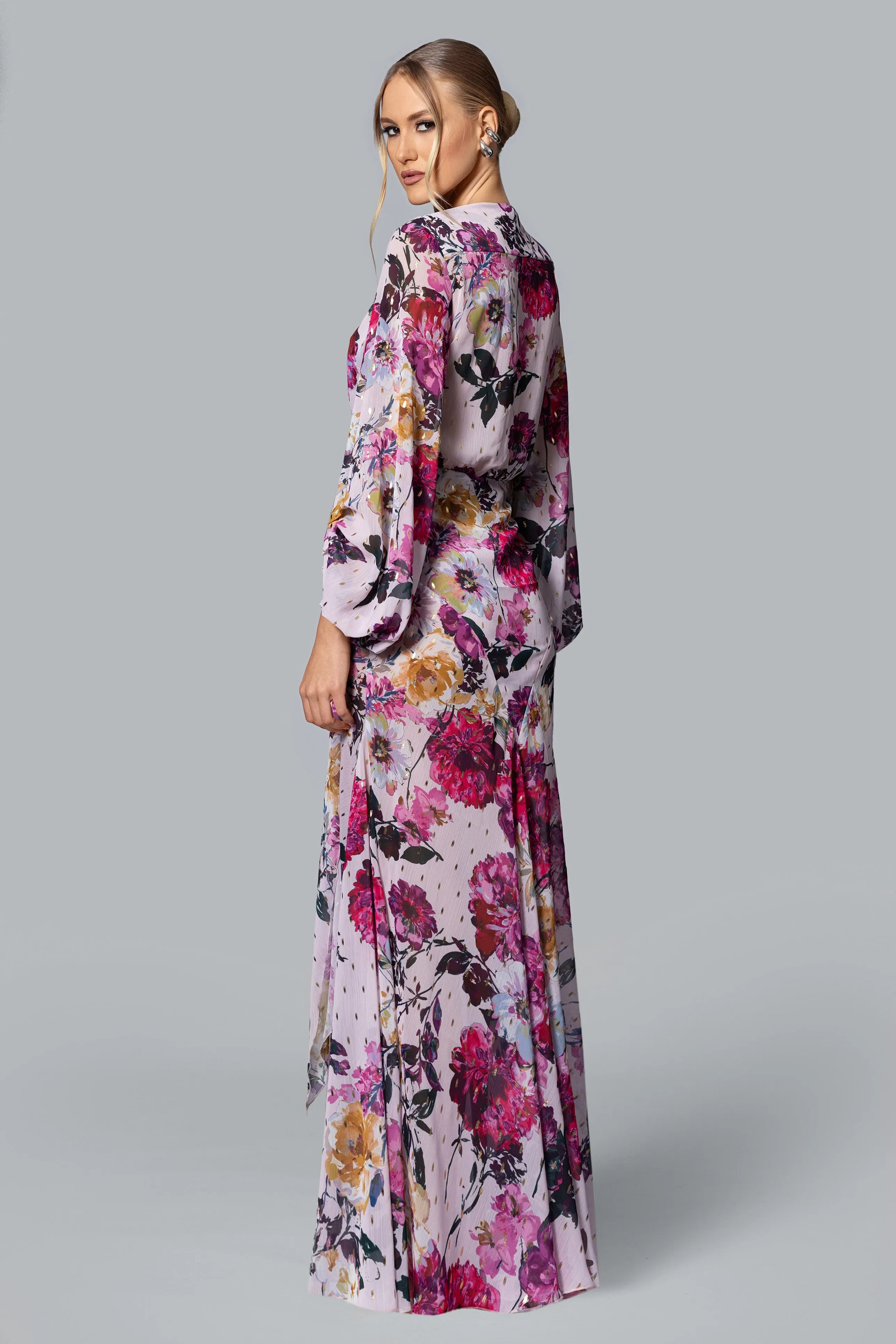 GHRAIL "Millie" Print Chiffon Gown sold by Betsy & Adam product image thumbnail 3