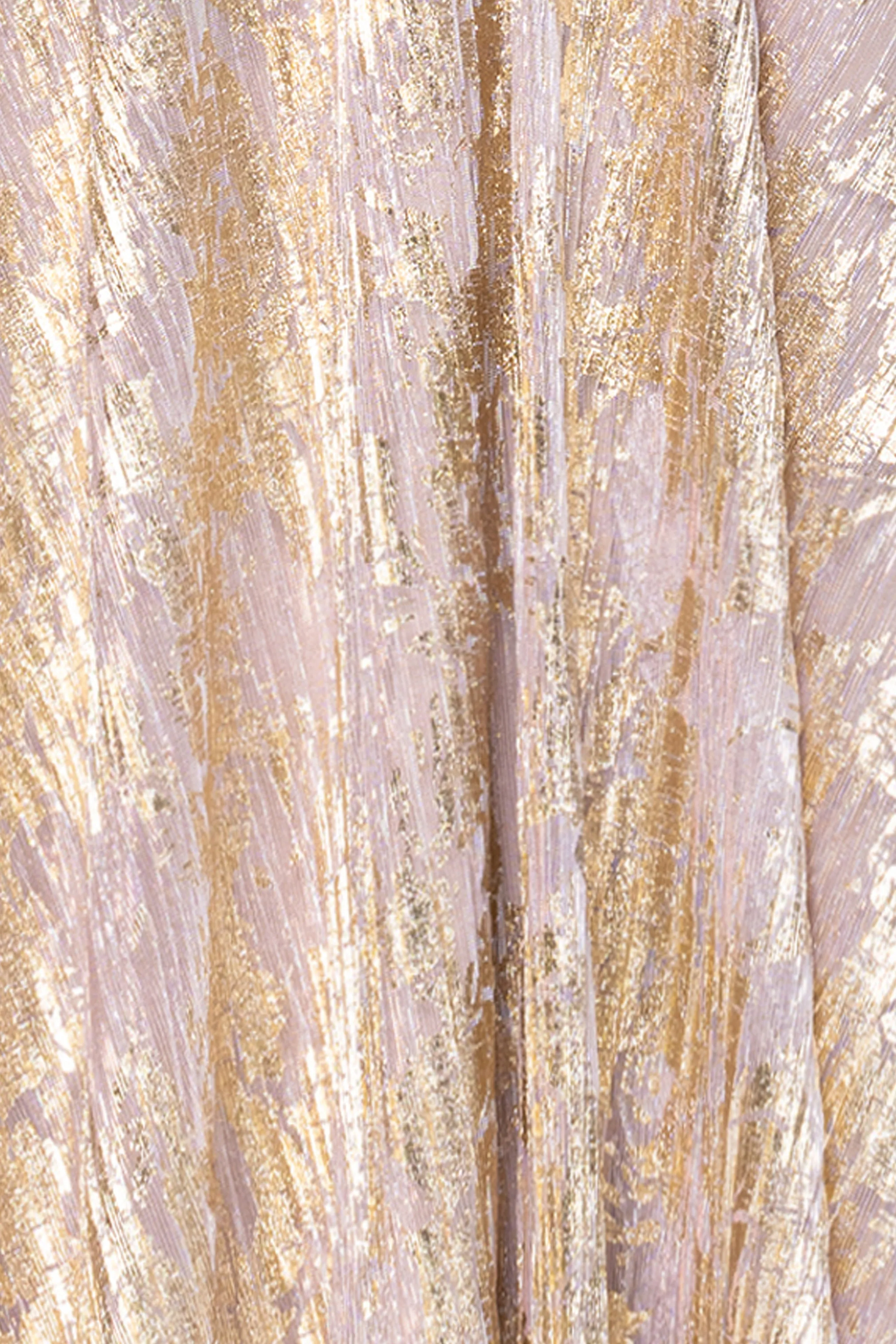 "Marla" Long Sleeve V Neck Metallic Knit Floor Length Dress sold by Betsy & Adam product image thumbnail 5