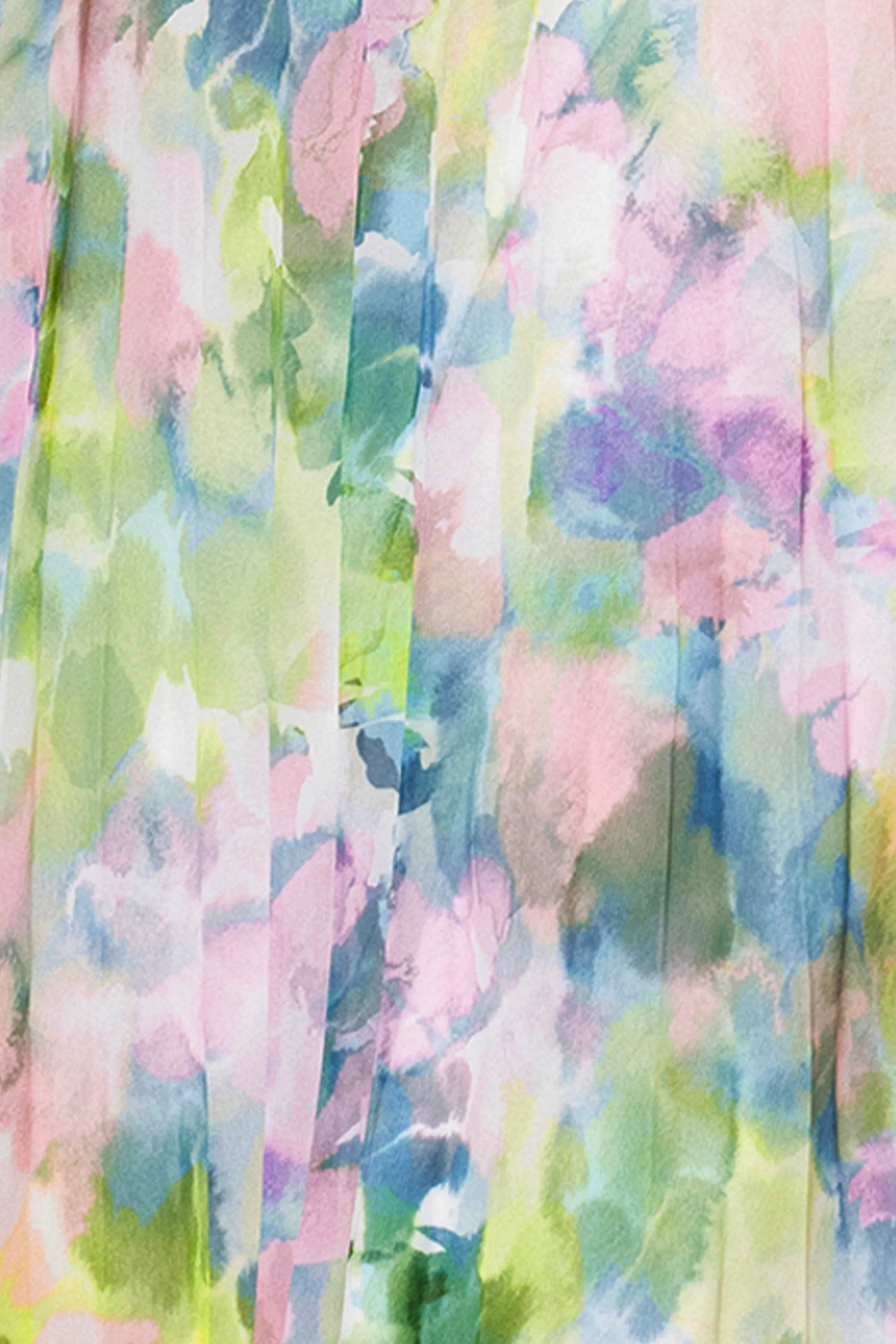 "Enid" Strapless Print Chiffon Pleated Floor Length Dress sold by Betsy & Adam product image thumbnail 5