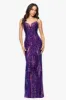Blondie Nites "Christine" Spaghetti Strap Floor Length Sequin Dress sold by Betsy & Adam
