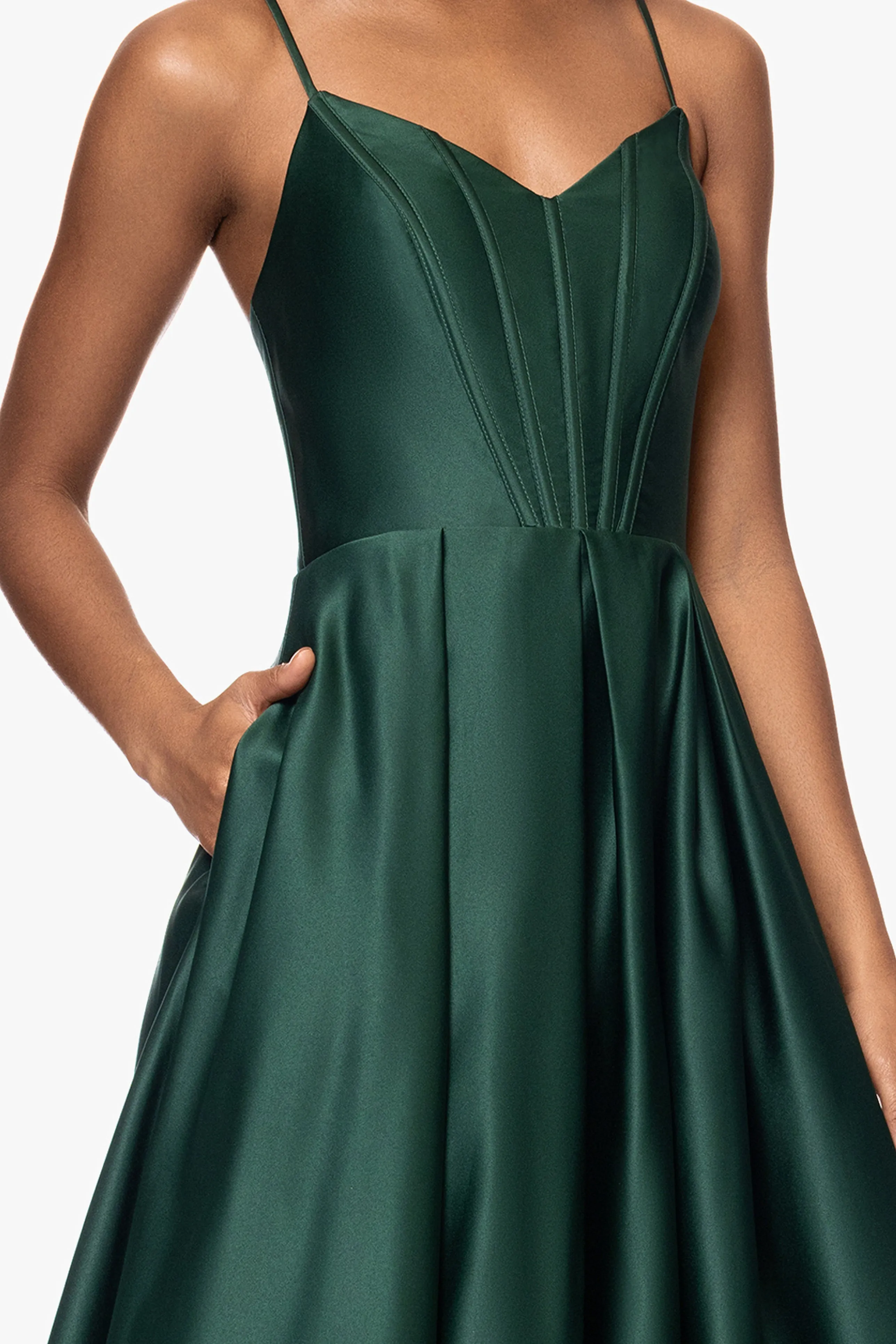 Blondie Nites "Brianne" Satin Corset Floor Length Gown sold by Betsy & Adam product image thumbnail 2