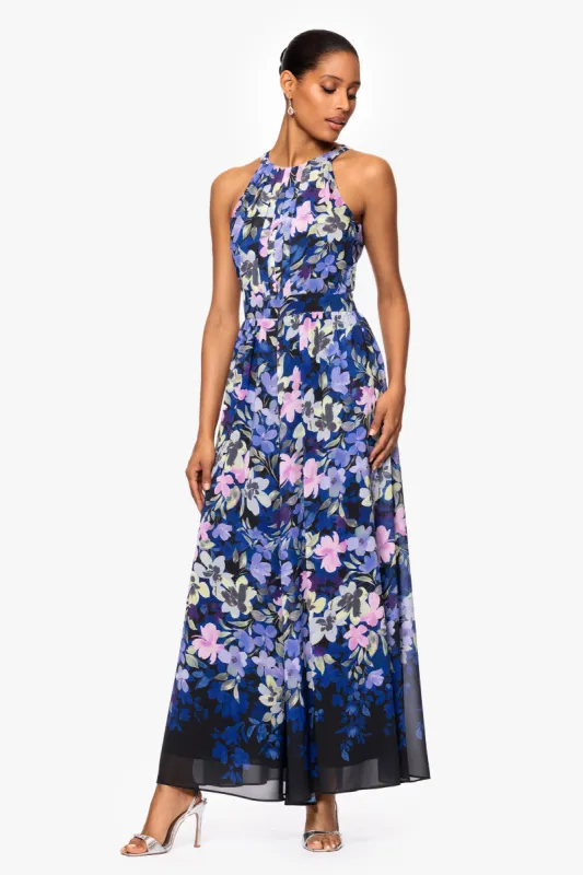 "Kelsey" Print Chiffon Halter Neck Jumpsuit sold by Betsy & Adam