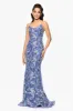 "Kylie" Embroidered Tieback Floor Length Dress sold by Betsy & Adam