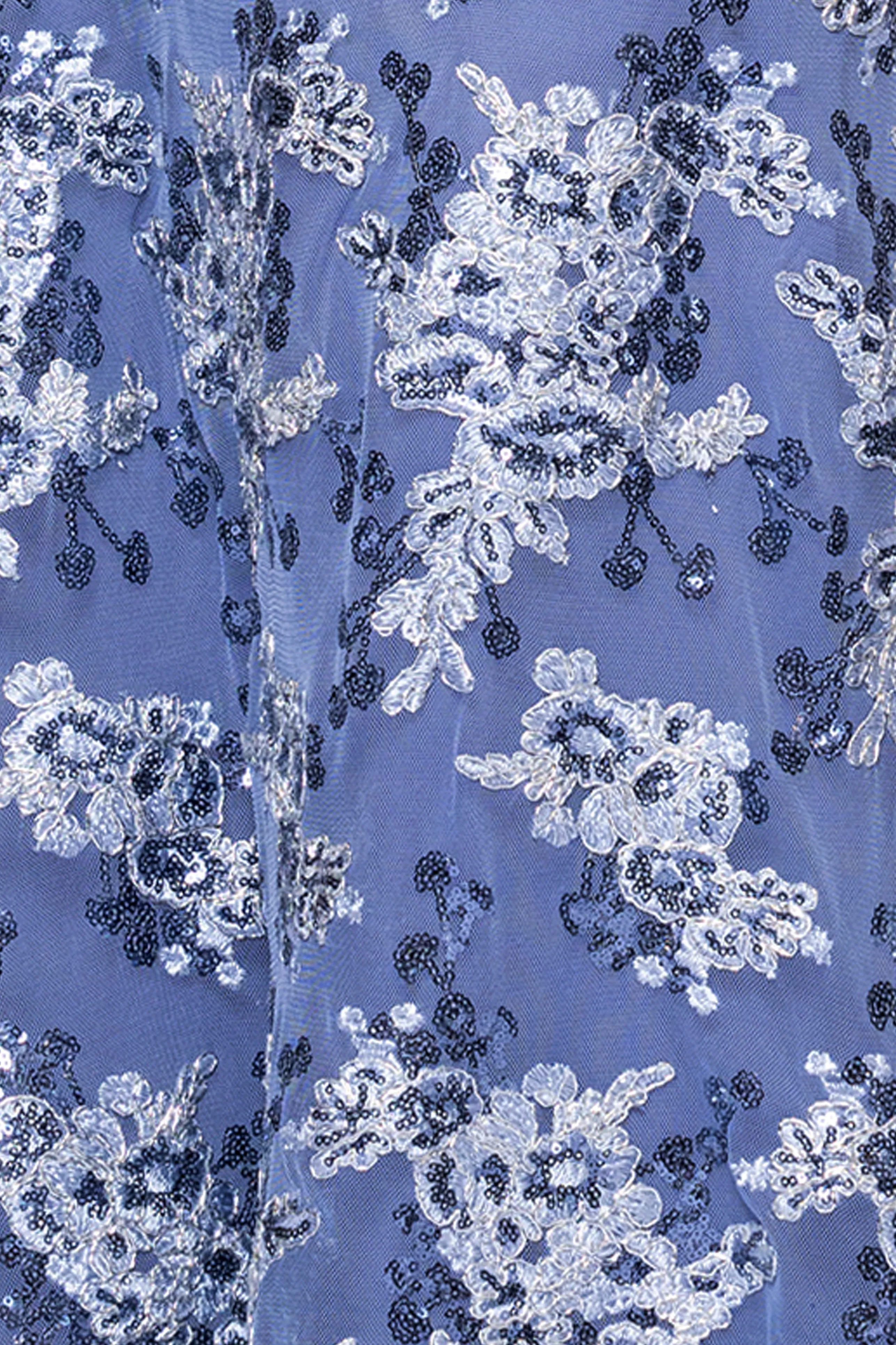 "Kylie" Embroidered Tieback Floor Length Dress sold by Betsy & Adam product image thumbnail 5