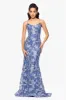 "Kylie" Embroidered Tieback Floor Length Dress sold by Betsy & Adam
