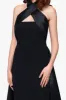 "Dina" Scuba Crepe Twist Halter Neck Floor Length Gown sold by Betsy & Adam