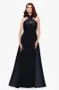 "Dina" Scuba Crepe Twist Halter Neck Floor Length Gown sold by Betsy & Adam