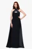 "Dina" Scuba Crepe Twist Halter Neck Floor Length Gown sold by Betsy & Adam