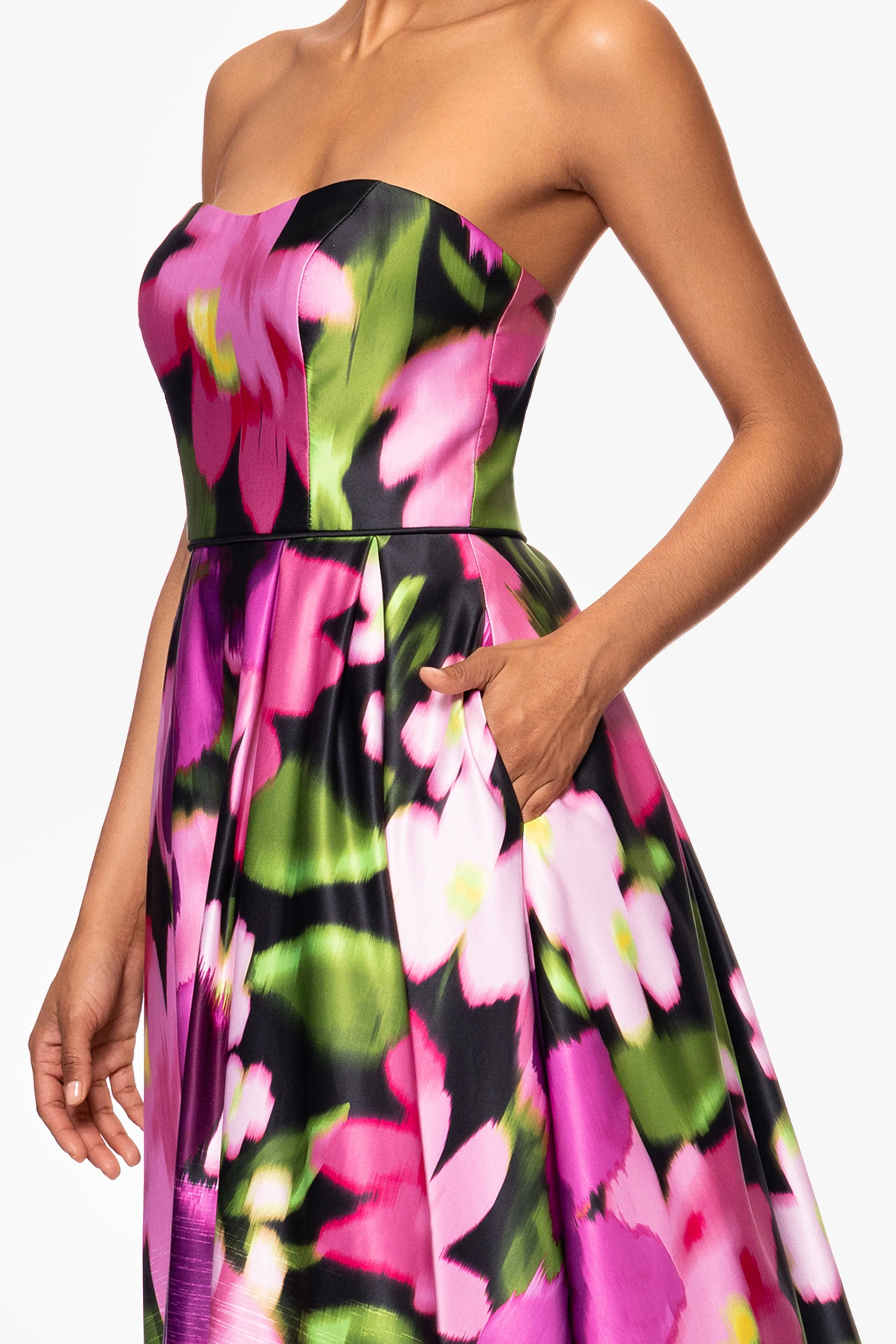 "Gabriella" High-Low Print Lamour Ballgown sold by Betsy & Adam product image thumbnail 2