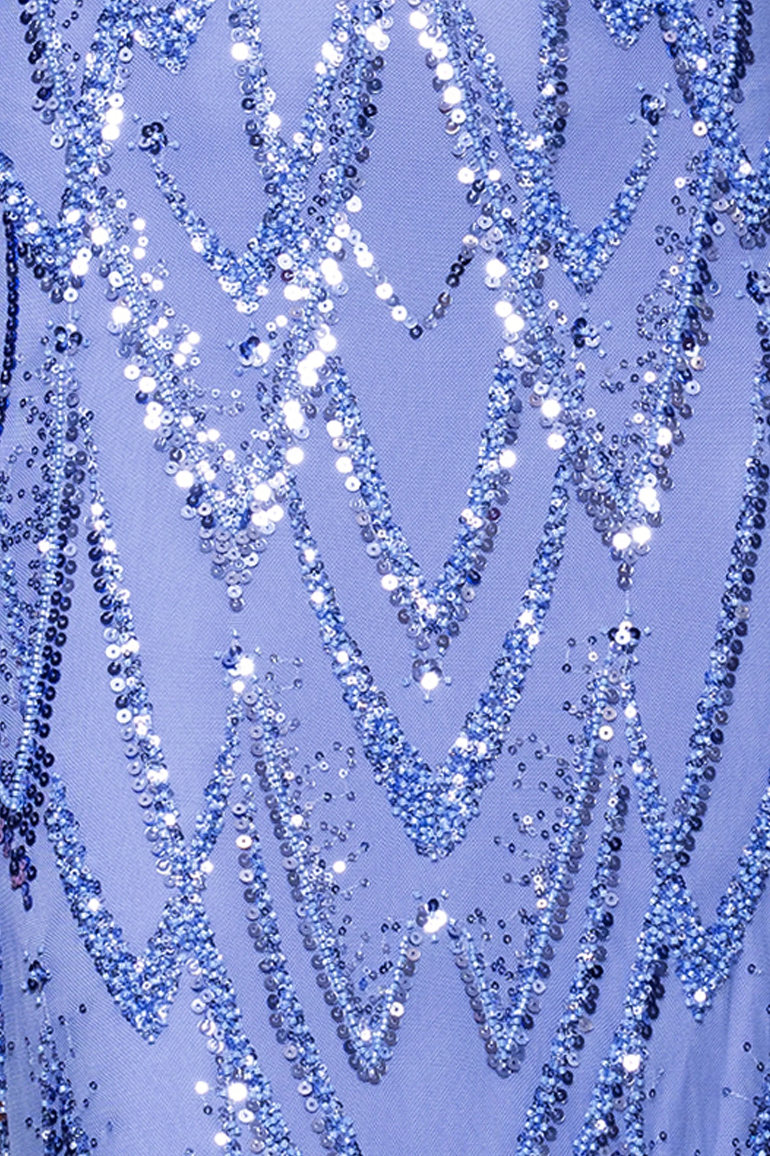 "Joelle" Long Beaded Sequin V-Neck Dress sold by Betsy & Adam product image thumbnail 5