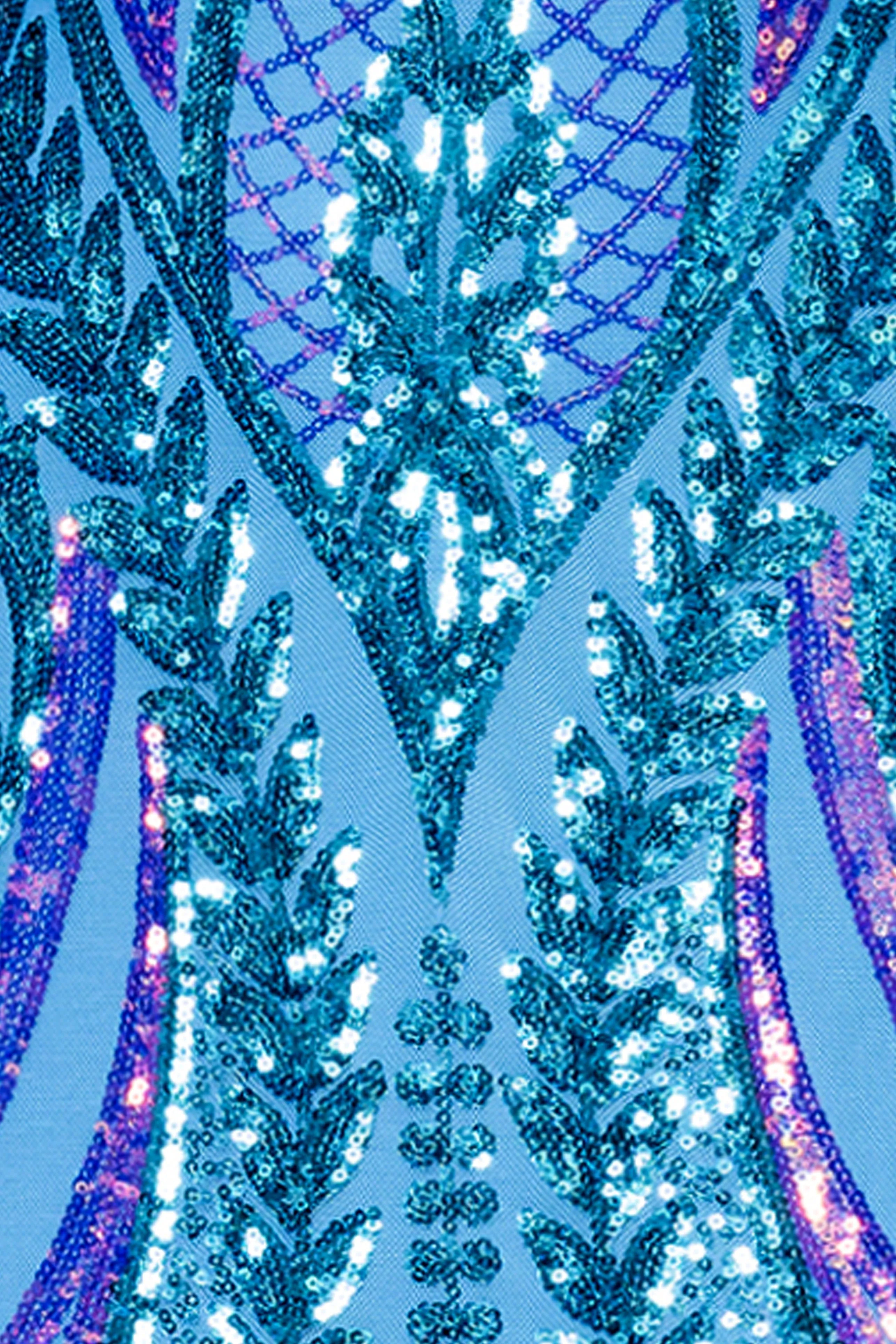 Blondie Nites "Nora" Sequin Scoop Neck Tieback Floor Length Dress sold by Betsy & Adam product image thumbnail 5