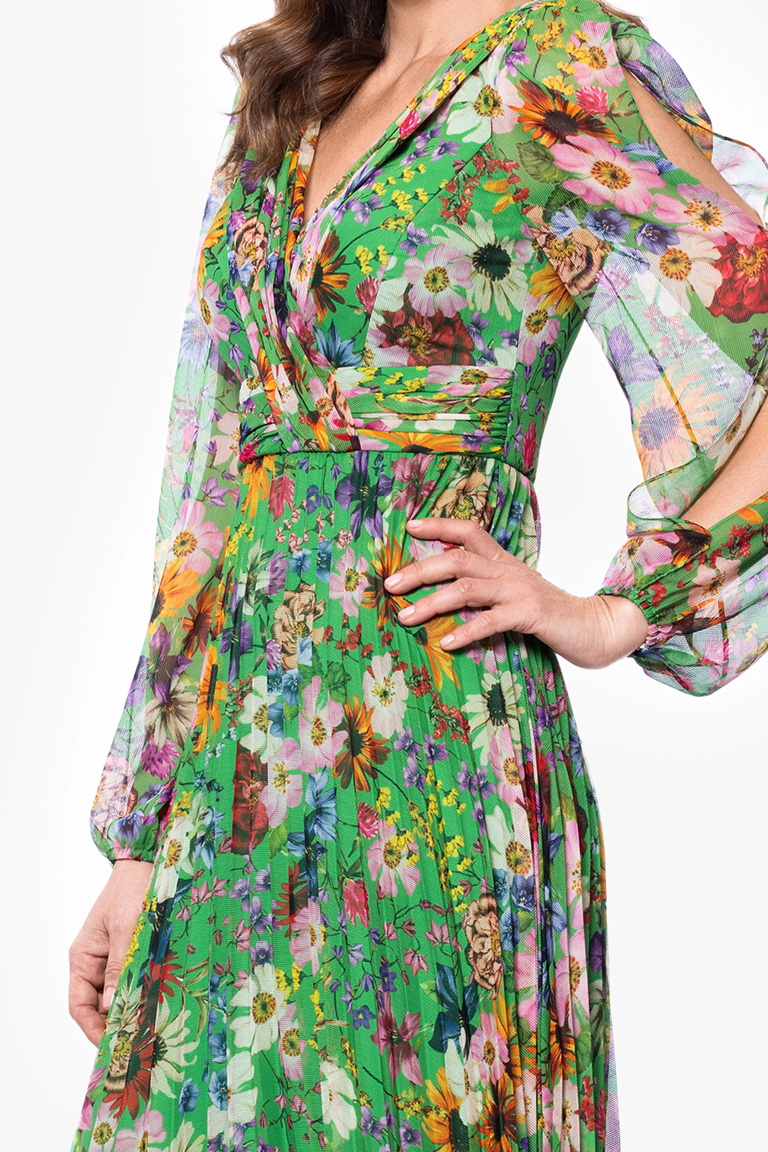 "Katarina" Chiffon Print Long Sleeve Floor Length Dress sold by Betsy & Adam product image thumbnail 2