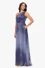 "Mia" Metallic Ombre One Shoulder Floor Length Dress sold by Betsy & Adam