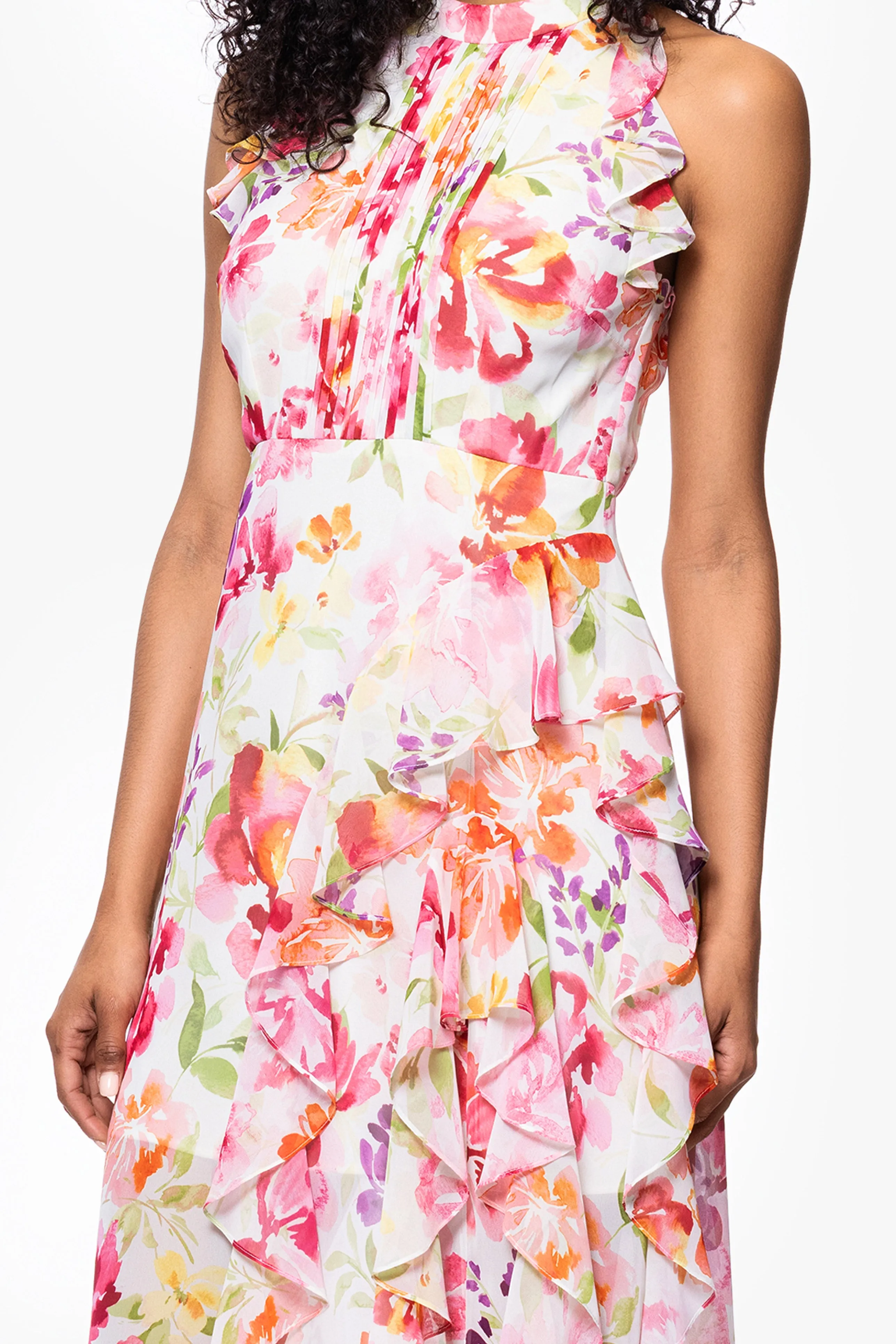 "Macy" Floral Print Chiffon Ruffle Dress sold by Betsy & Adam product image thumbnail 2
