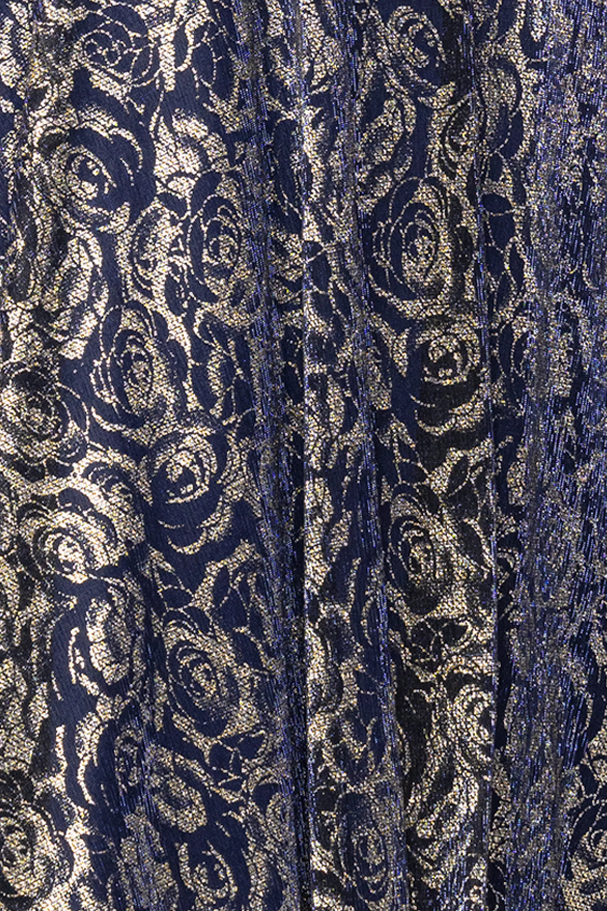 Petite "Shelley" Metallic Foil Halter Neck Floor Length Dress sold by Betsy & Adam product image thumbnail 5