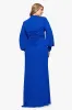 Plus "Julia" Matte Jersey Rouched Long Sleeve Floor Length Dress sold by Betsy & Adam