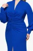 Plus "Julia" Matte Jersey Rouched Long Sleeve Floor Length Dress sold by Betsy & Adam