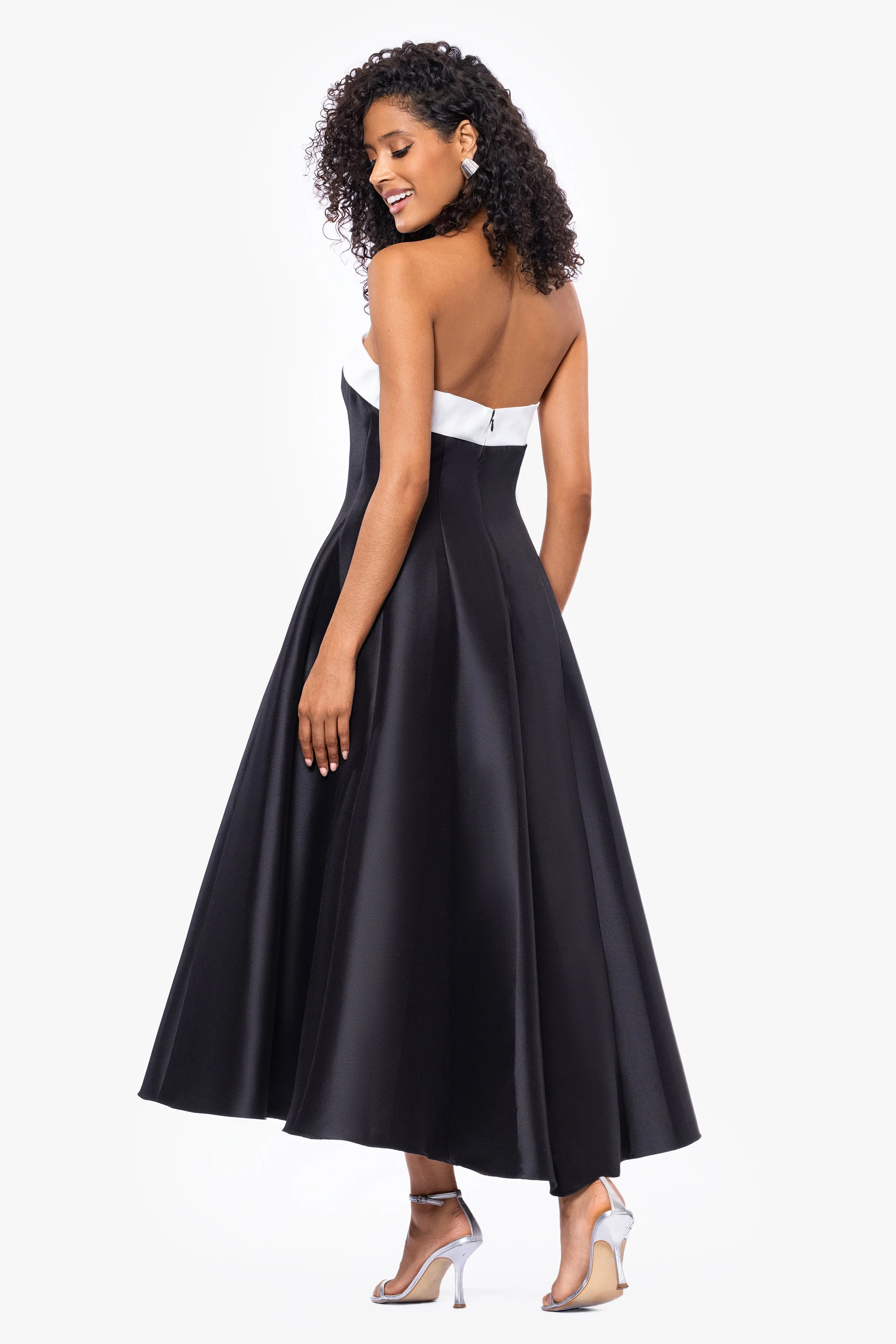 "Kate" Long Mikado Satin Strapless Dress sold by Betsy & Adam product image thumbnail 5