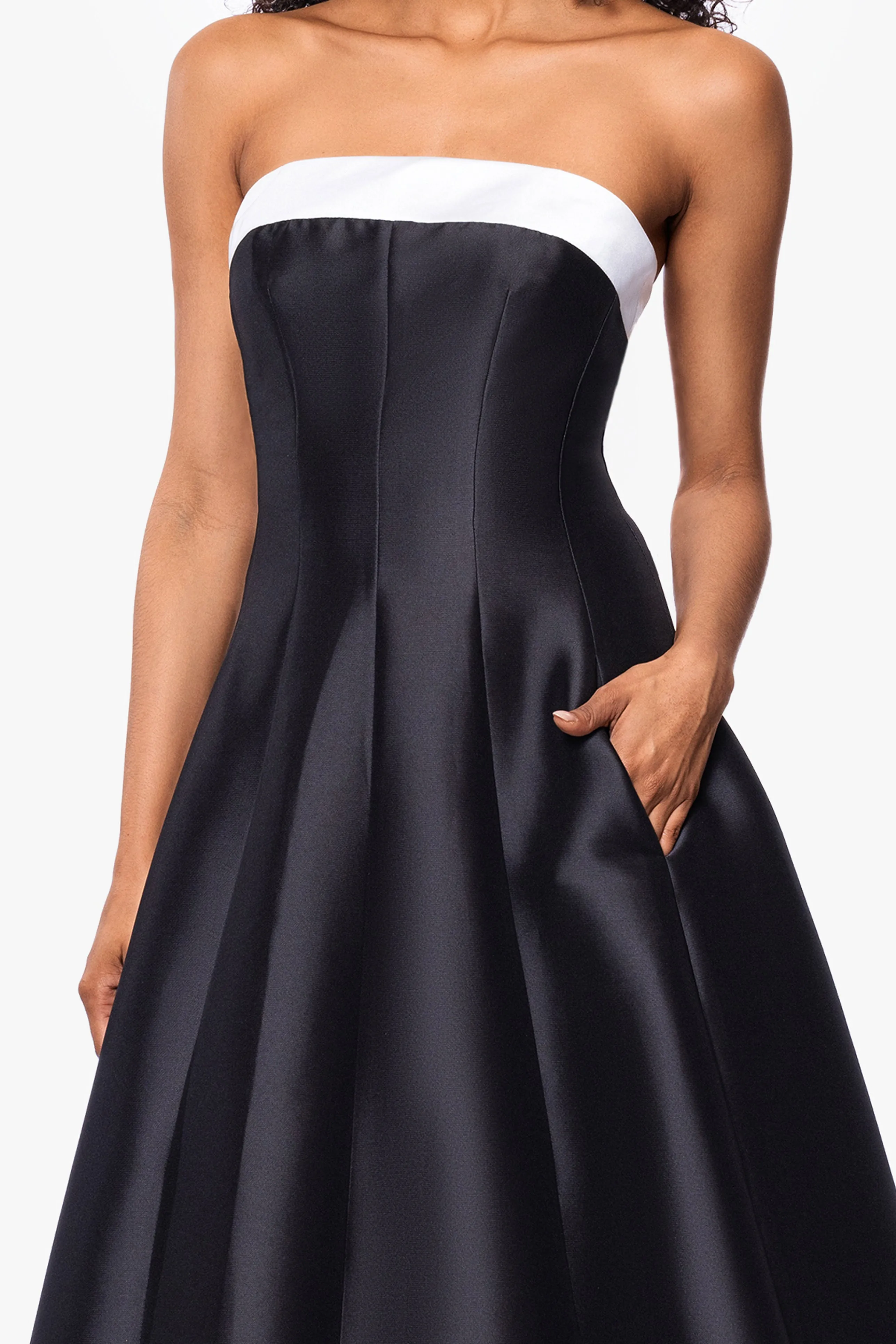 "Kate" Long Mikado Satin Strapless Dress sold by Betsy & Adam product image thumbnail 2