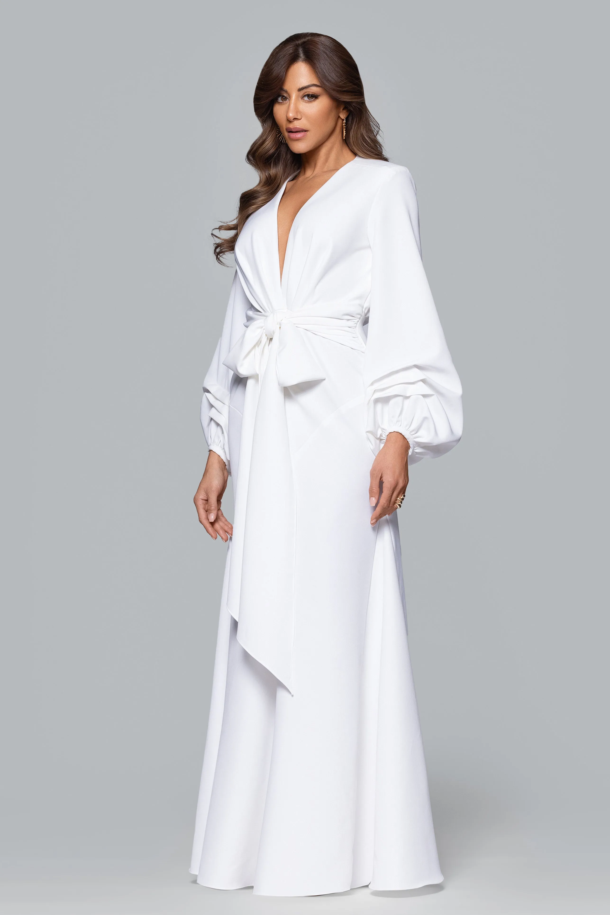 GHRAIL "Millie" Crepe Gown sold by Betsy & Adam product image thumbnail 4