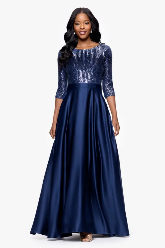 "Quinn" Embellished Sequin Ballgown sold by Betsy & Adam