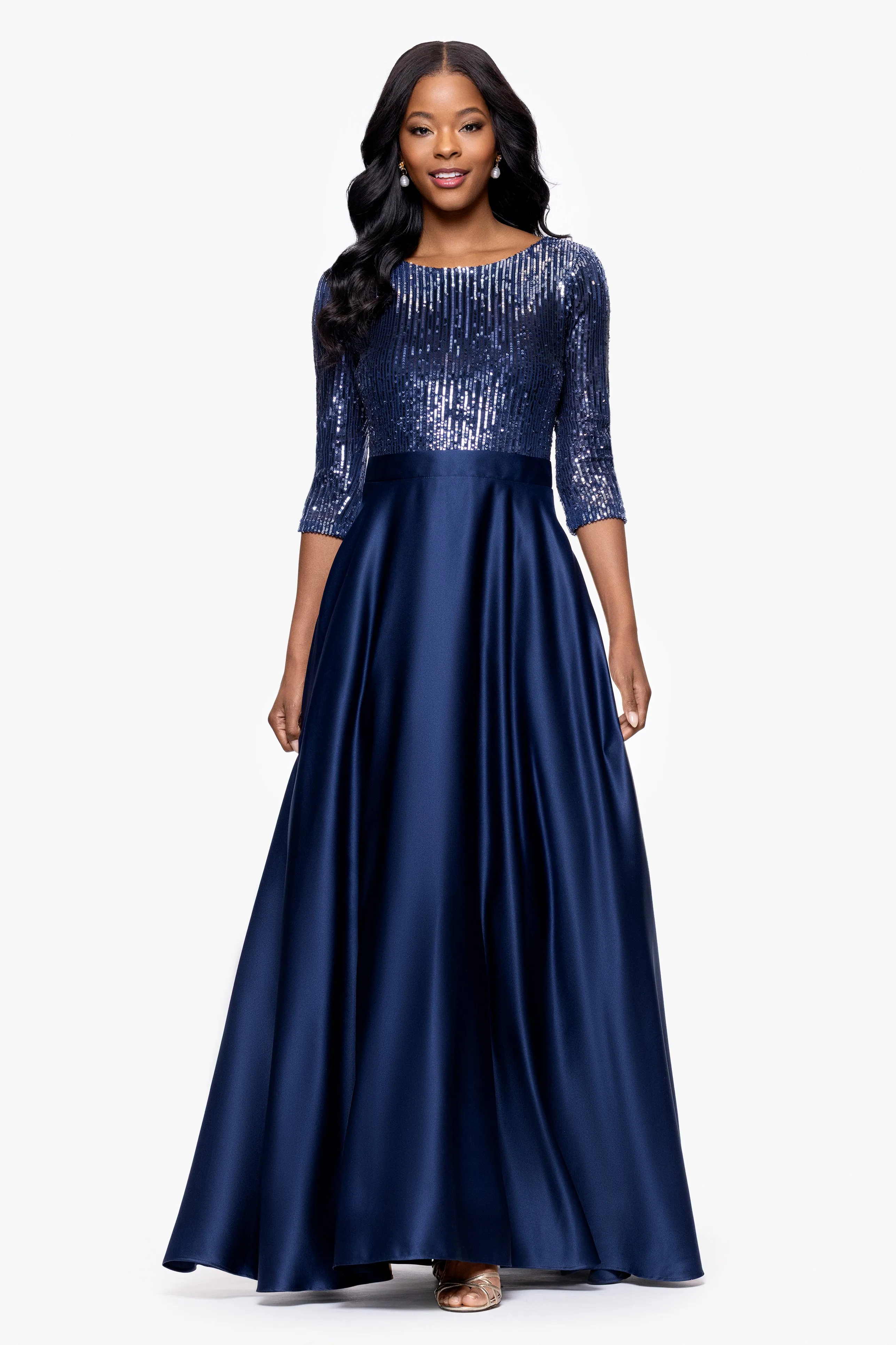 "Quinn" Embellished Sequin Ballgown sold by Betsy & Adam