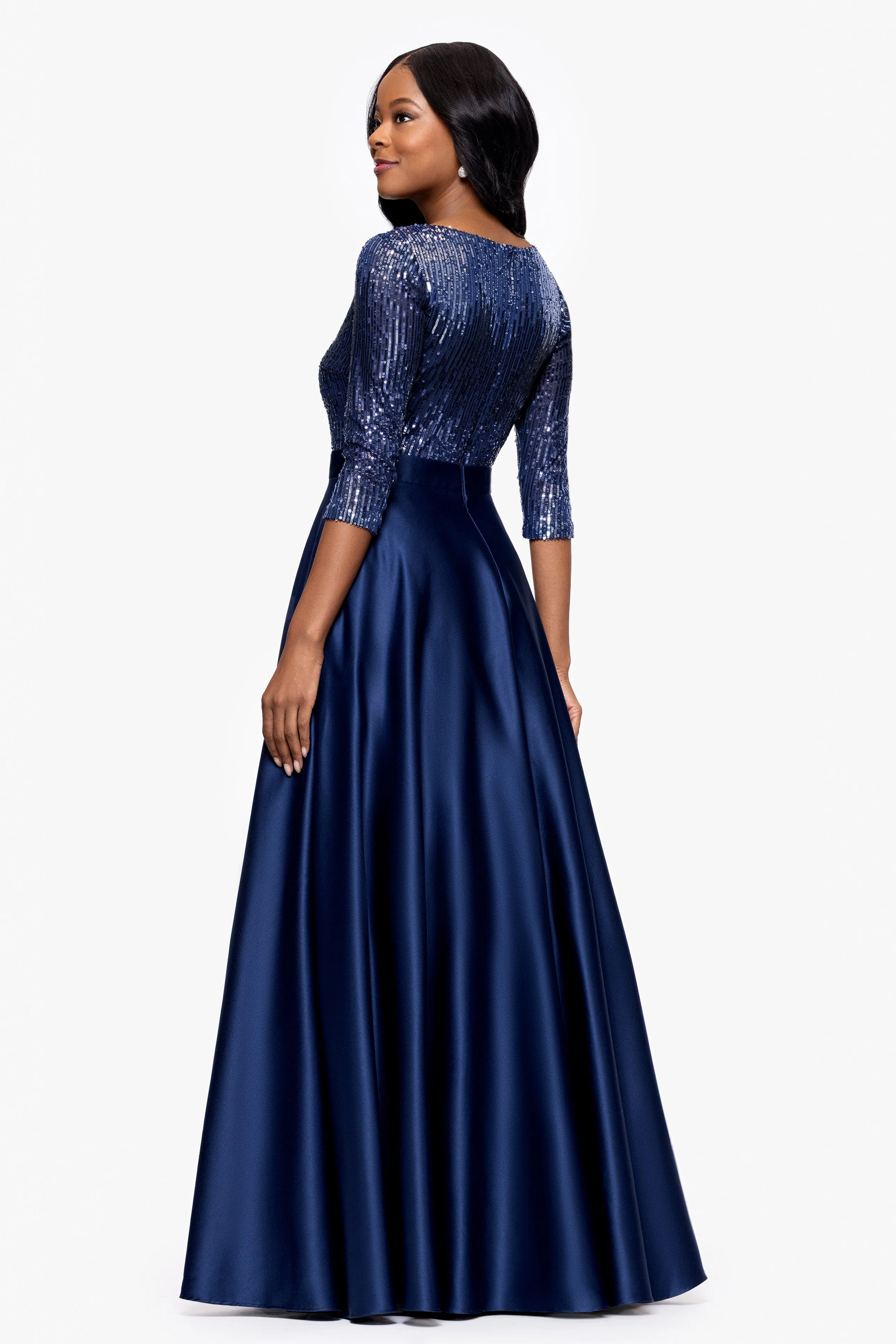 "Quinn" Embellished Sequin Ballgown sold by Betsy & Adam product image thumbnail 3