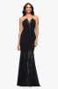 "Rosanna" Scuba Crepe and Chiffon Floor Length Tuxedo Dress sold by Betsy & Adam
