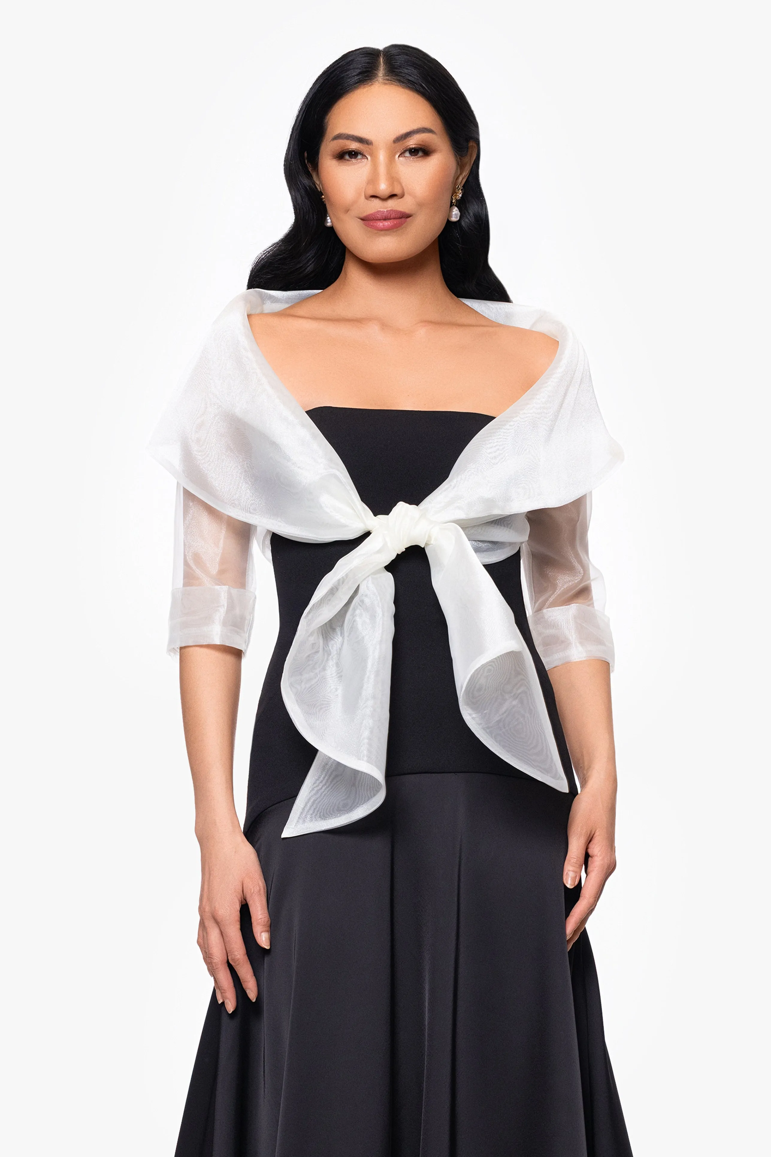 "Agnes" Organza 3/4 Sleeve Shawl Wrap sold by Betsy & Adam