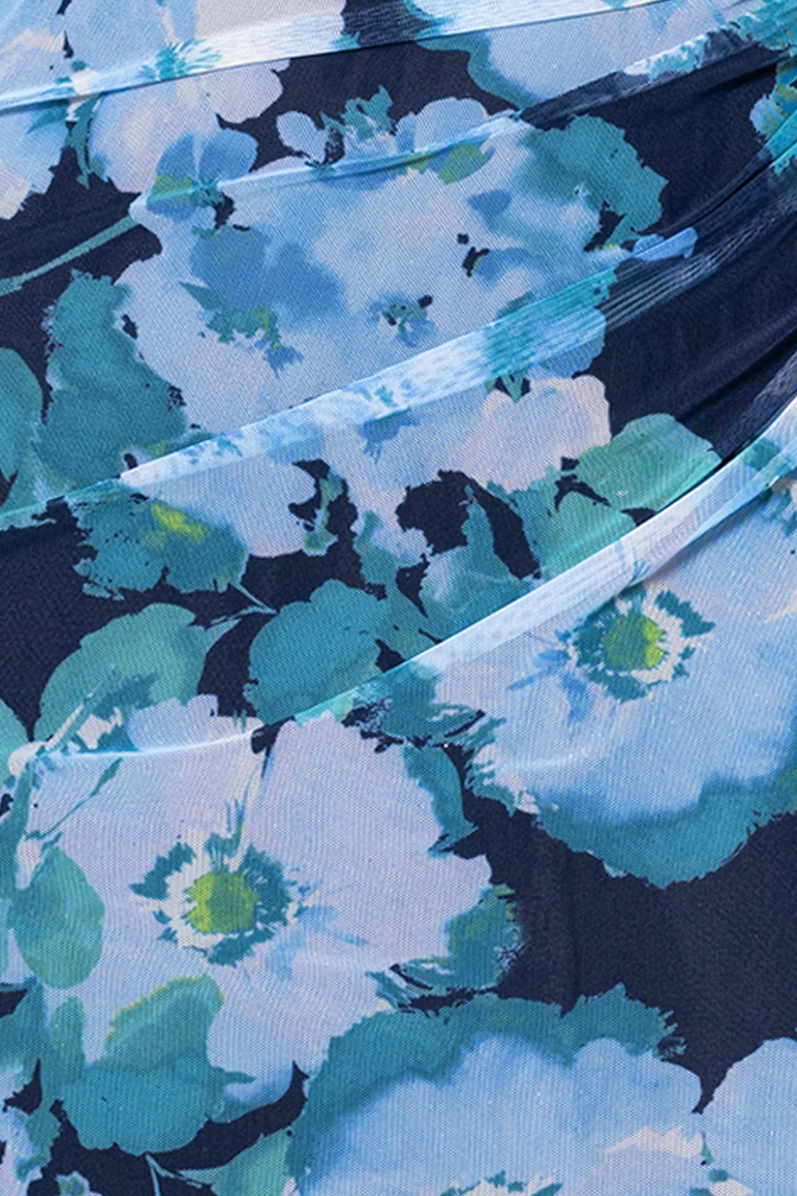 "Agatha" Floral Print Mesh Ruffle Floor Length Dress sold by Betsy & Adam product image thumbnail 5